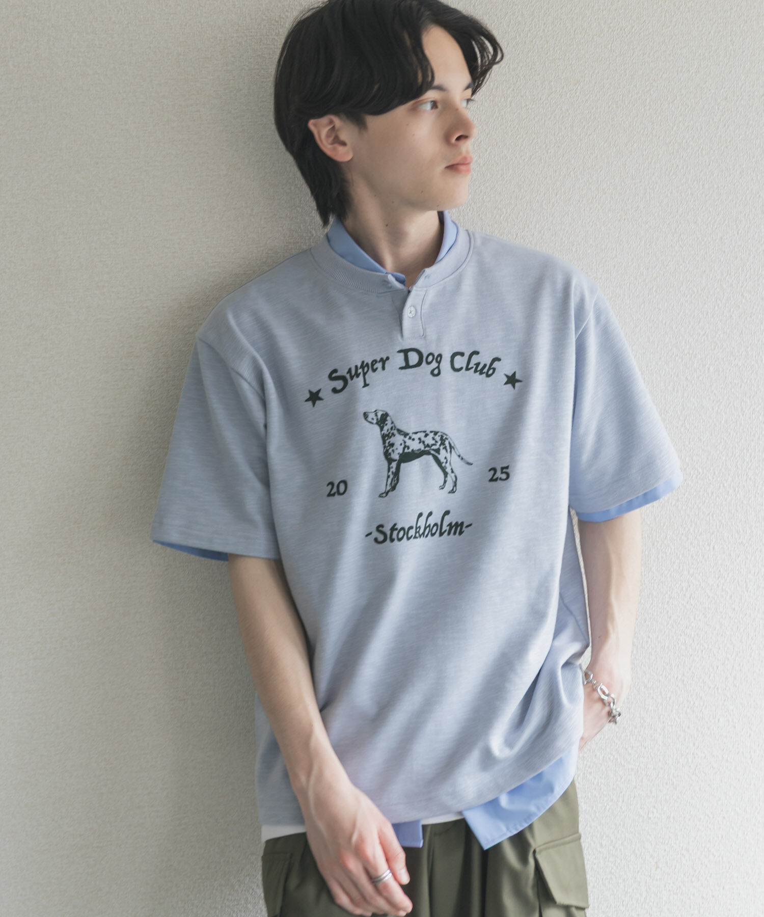 SENSE OF PLACE by URBAN RESEARCH「ヴィンテージグラフィックヘンリーネックTシャツ」|Tシャツ・カットソー|