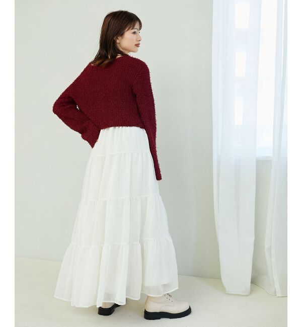 MAJESTICLEGON「ハートボタンカーディガン&キャミセット」|ニット・セーター|