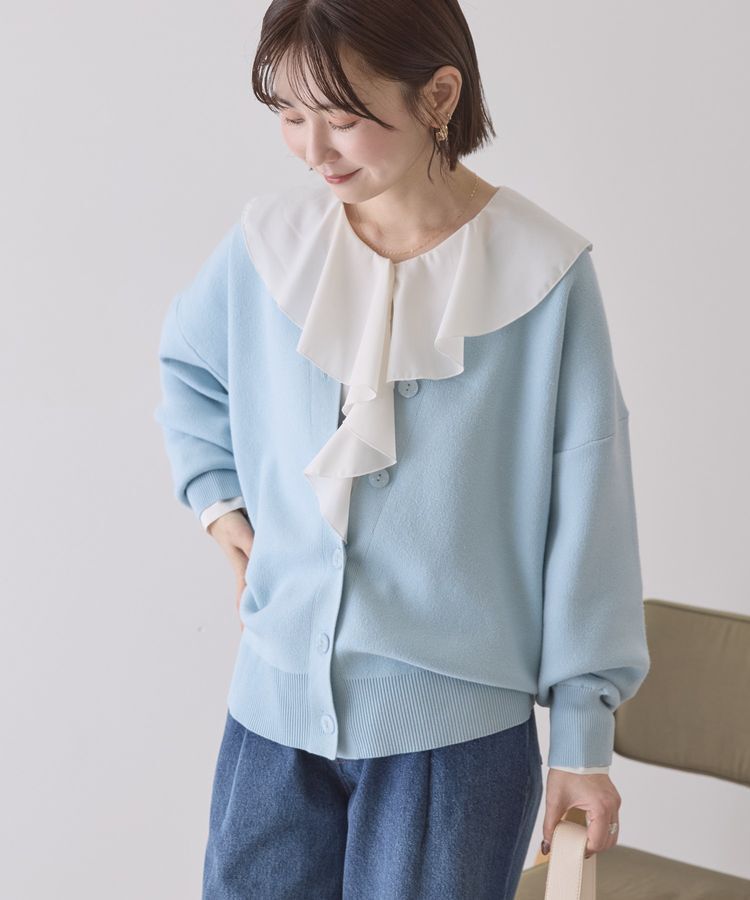 AMERICAN HOLIC「Vネックニットカーディガン」|カーディガン|Blue