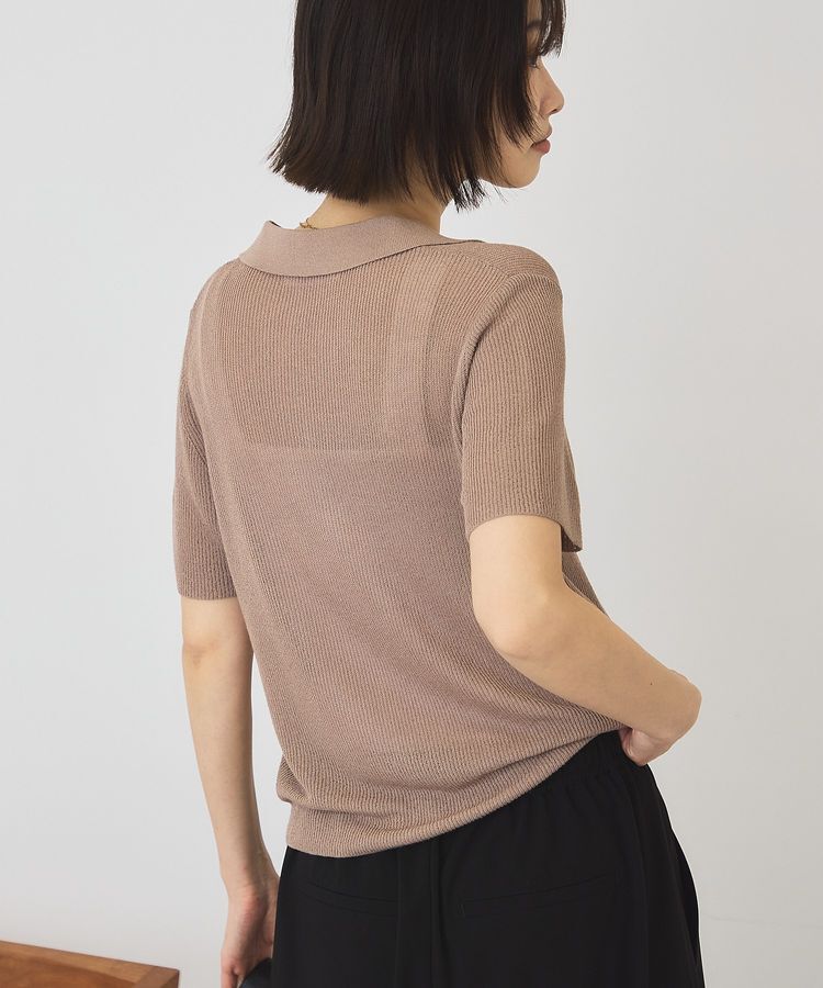 AMERICAN HOLIC「襟付きスキッパー半袖ニットポロ」|カーディガン|