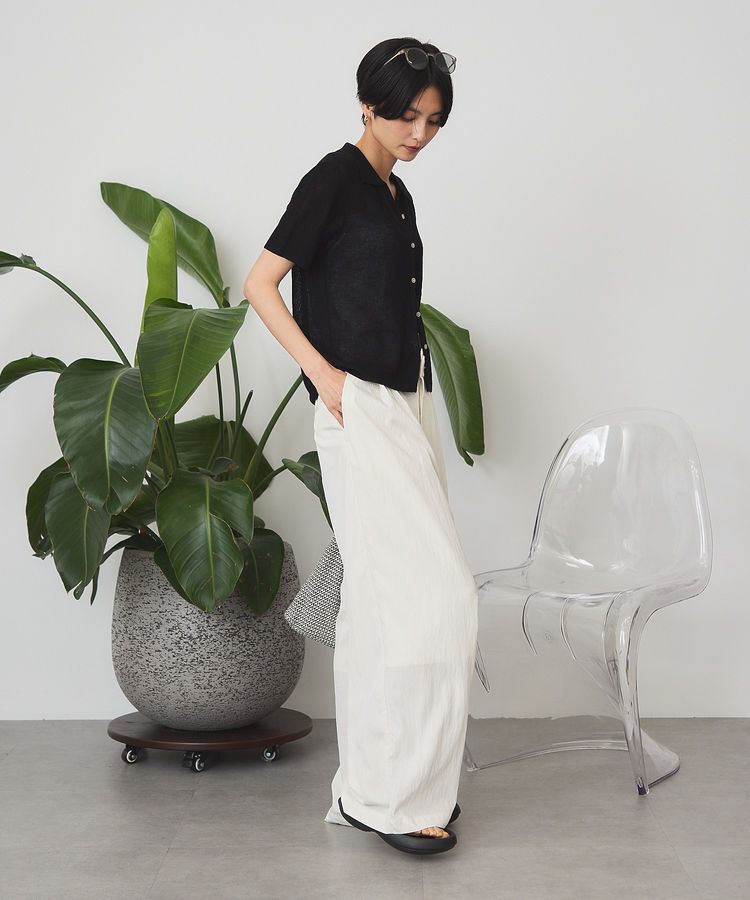 AMERICAN HOLIC「襟付きスキッパー半袖ニットポロ」|カーディガン|