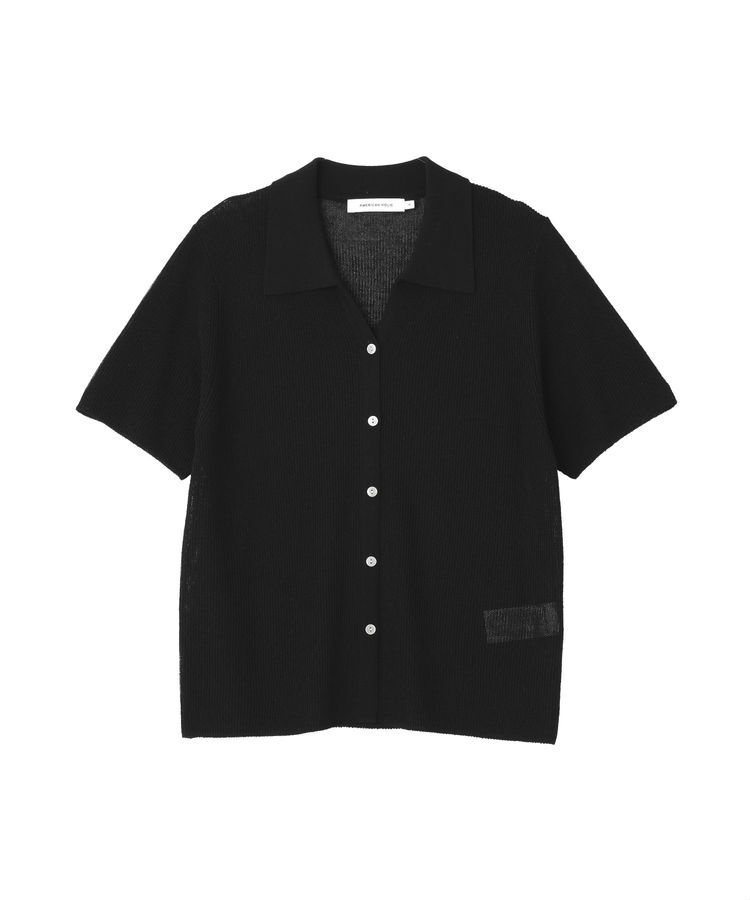 AMERICAN HOLIC「襟付きスキッパー半袖ニットポロ」|カーディガン|
