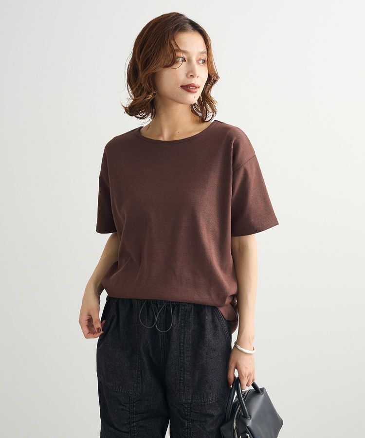 Green Parks「・Petit Fleur リブオーバーサイズTEE」|Tシャツ・カットソー|Brown