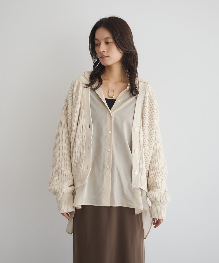 GARAGE OF GOOD CLOTHING「モールヤーン畔編みカーデ」|カーディガン|Ivory