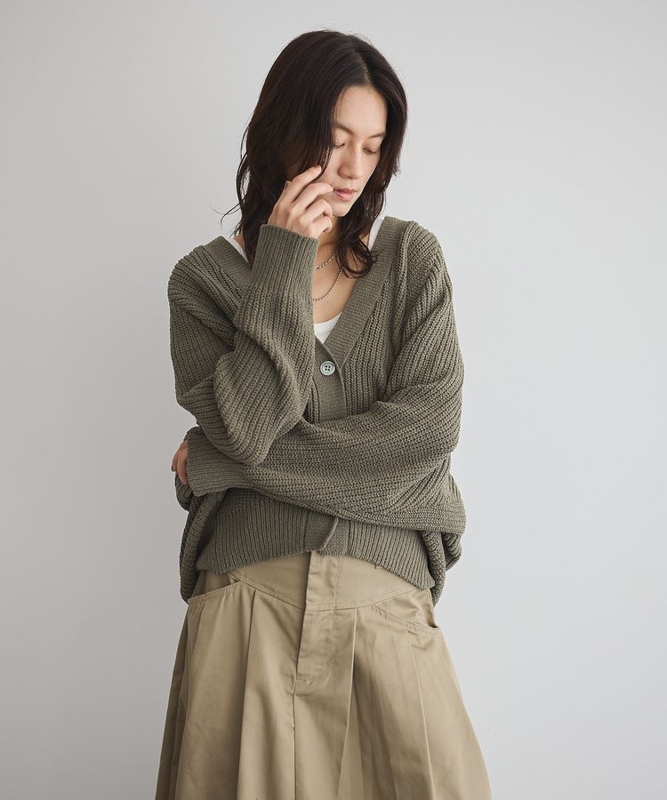 GARAGE OF GOOD CLOTHING「モールヤーン畔編みカーデ」|カーディガン|