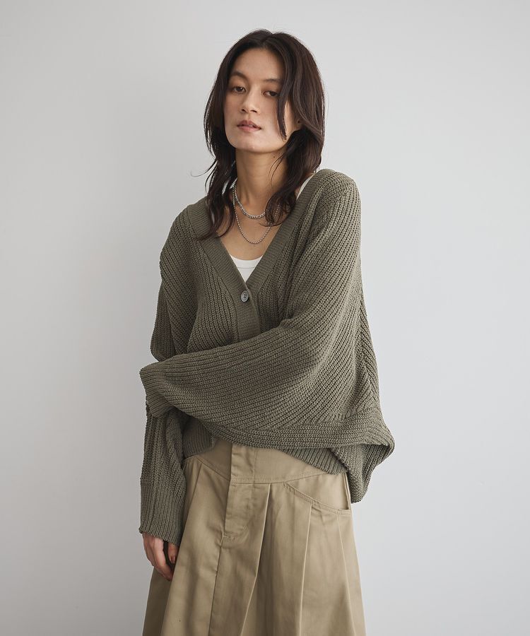 GARAGE OF GOOD CLOTHING「モールヤーン畔編みカーデ」|カーディガン|