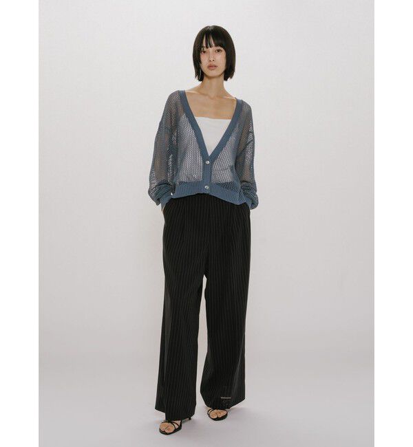 MIDIUMISOLID「MIDIUMISOLID for Ladies メッシュショートカーディガン」|カーディガン|