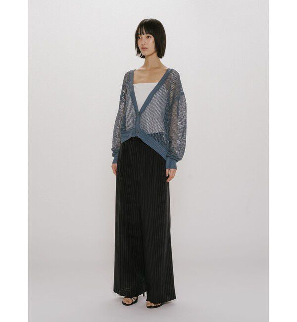 MIDIUMISOLID「MIDIUMISOLID for Ladies メッシュショートカーディガン」|カーディガン|