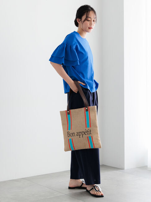 Te chichi「【接触冷感/遮熱/吸水速乾】フリルスリーブビッグTシャツ」|Tシャツ・カットソー|