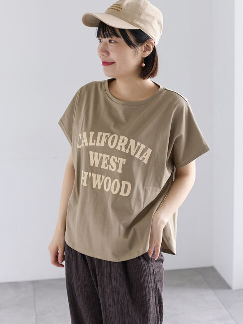 Samansa Mos2「シルケット天竺フロッキープリントTシャツ」|Tシャツ・カットソー|