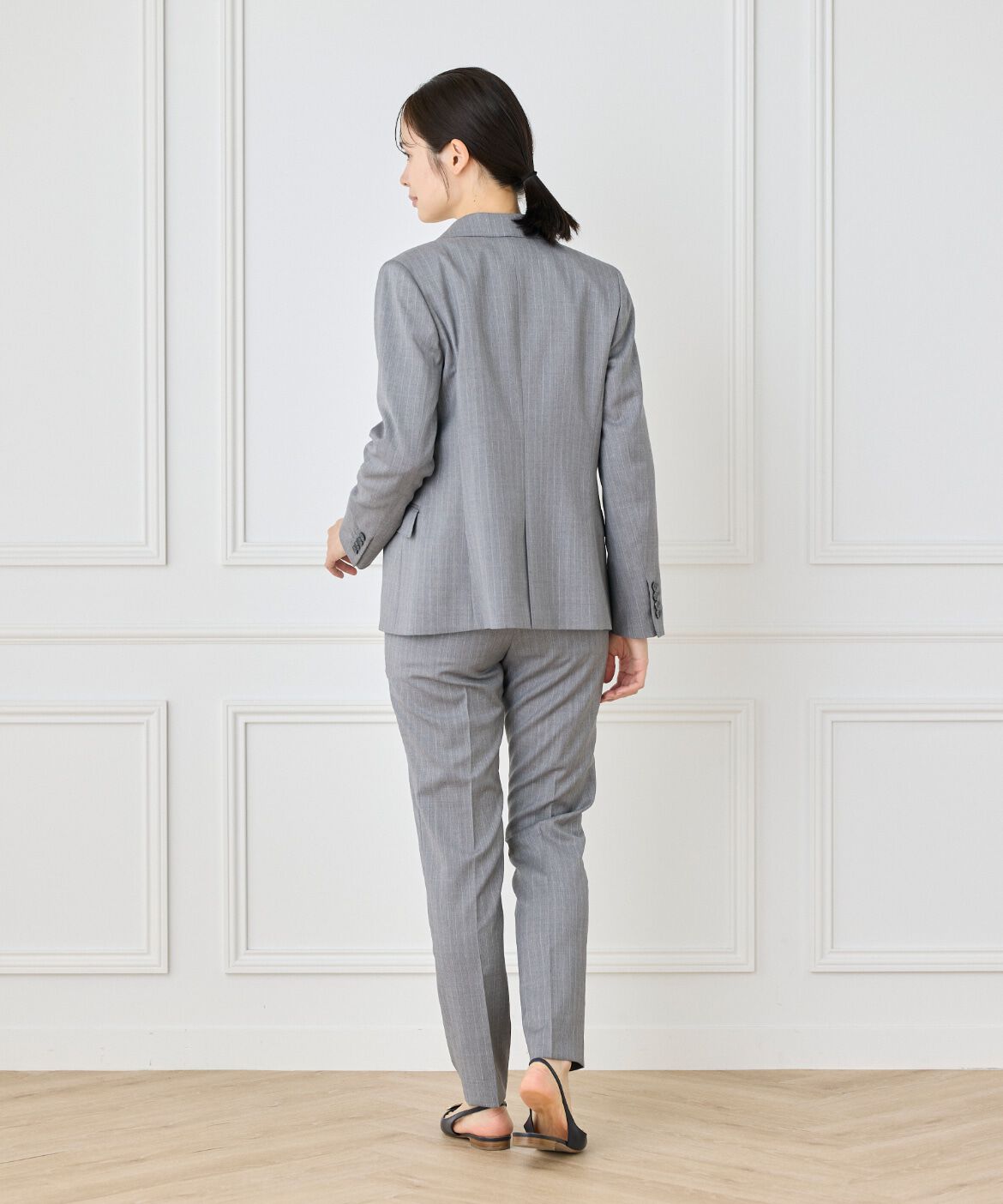 INED「《大きいサイズ》テーパードパンツ《CERRUTI》」|スラックス|