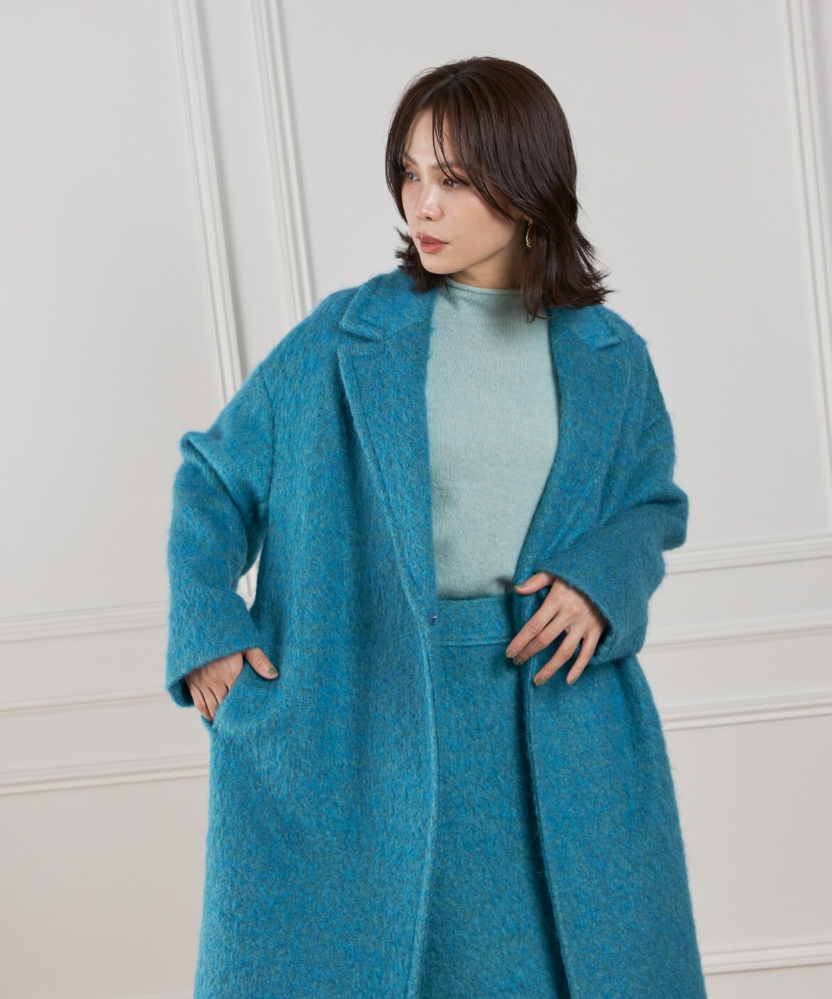 Le Souk「《大きいサイズ》シャギーチェスターコート」|その他|