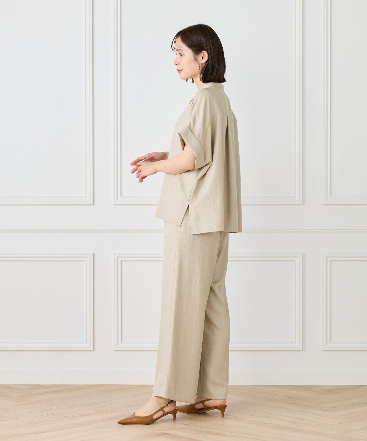 7-IDconcept.「麻調ドロストイージーパンツ」|その他|