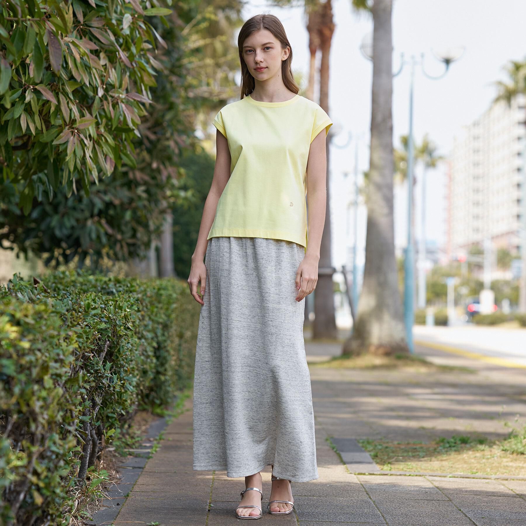 DRESSTERIOR「【接触冷感／抗菌防臭／消臭】アイスクリアコットンフレンチスリーブT」|Tシャツ・カットソー|