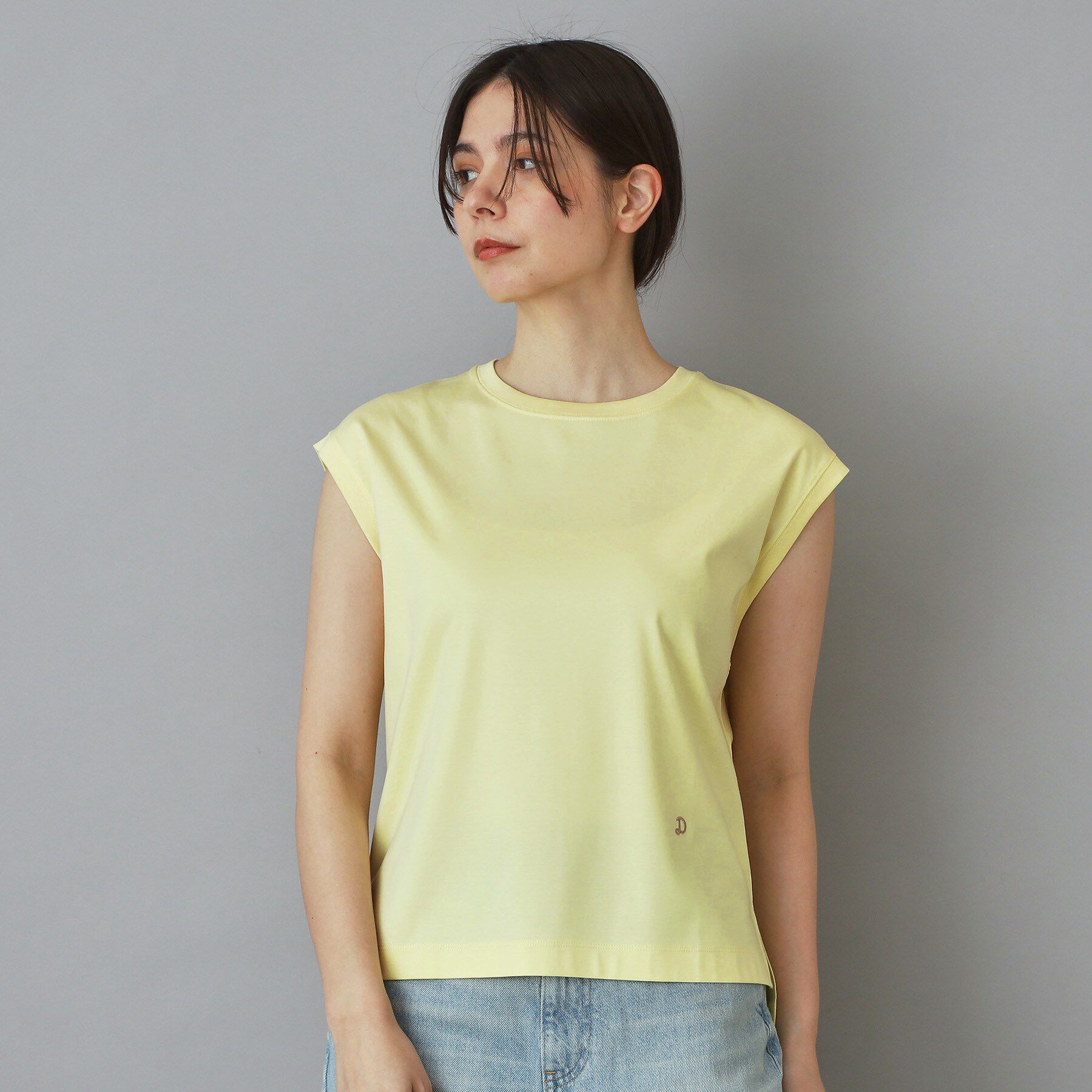 DRESSTERIOR「【接触冷感／抗菌防臭／消臭】アイスクリアコットンフレンチスリーブT」|Tシャツ・カットソー|