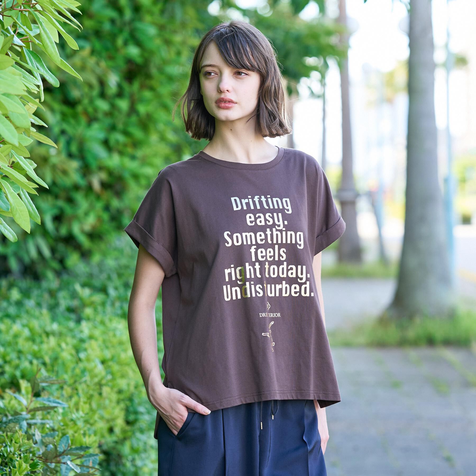 DRESSTERIOR「◆【箔ロゴ】箔プリントドルマンスリーブ Tシャツ」|Tシャツ・カットソー|