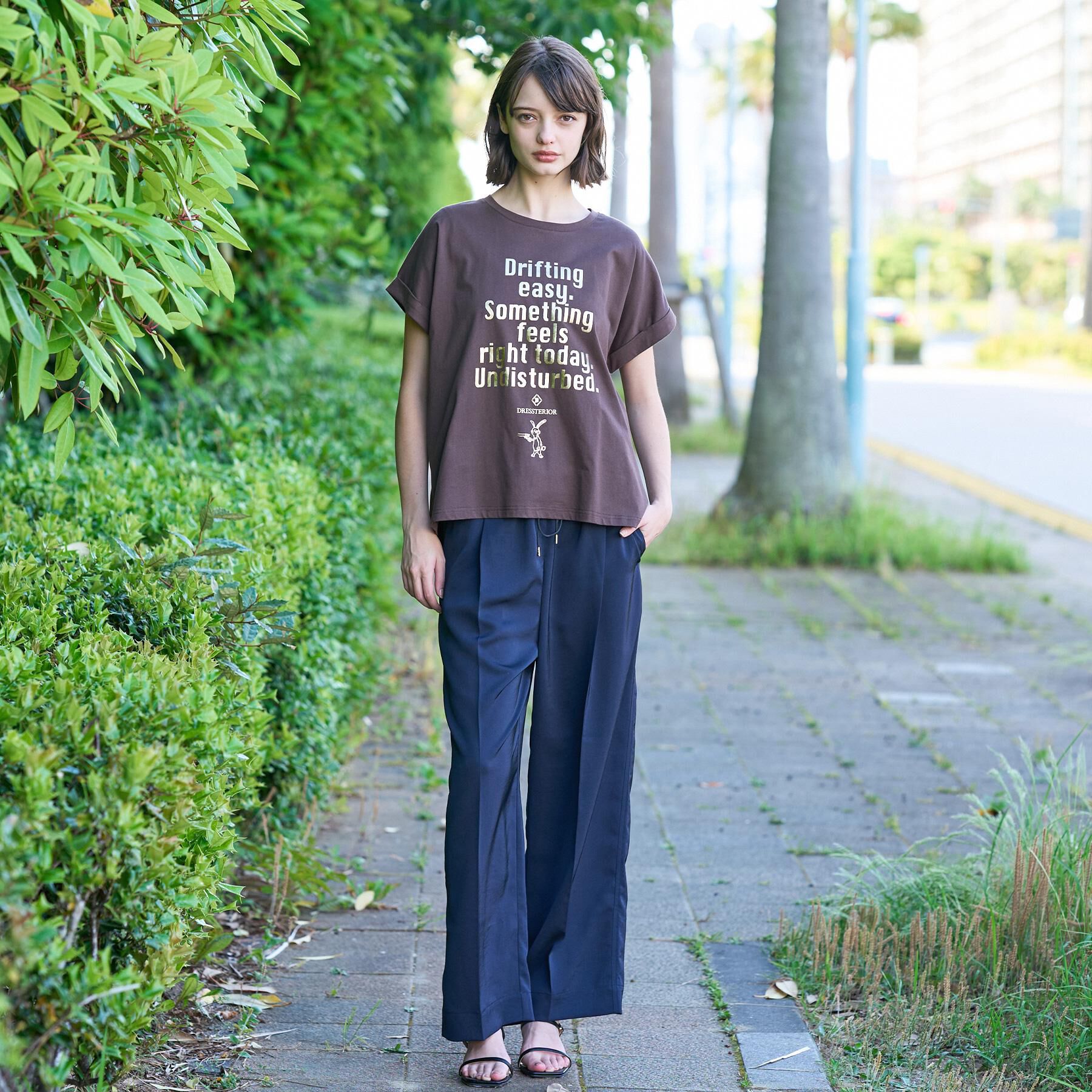 DRESSTERIOR「◆【箔ロゴ】箔プリントドルマンスリーブ Tシャツ」|Tシャツ・カットソー|
