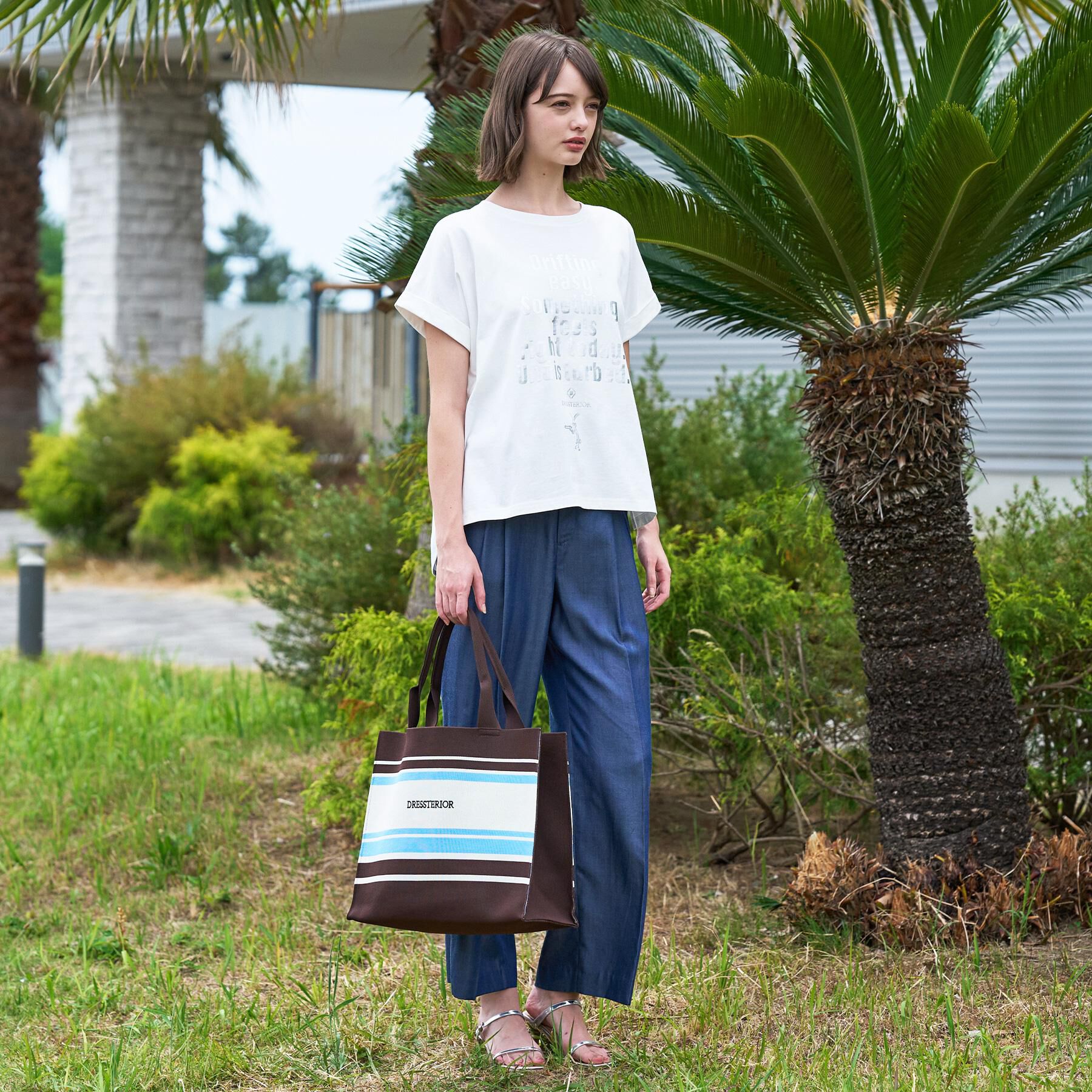 DRESSTERIOR「◆【箔ロゴ】箔プリントドルマンスリーブ Tシャツ」|Tシャツ・カットソー|