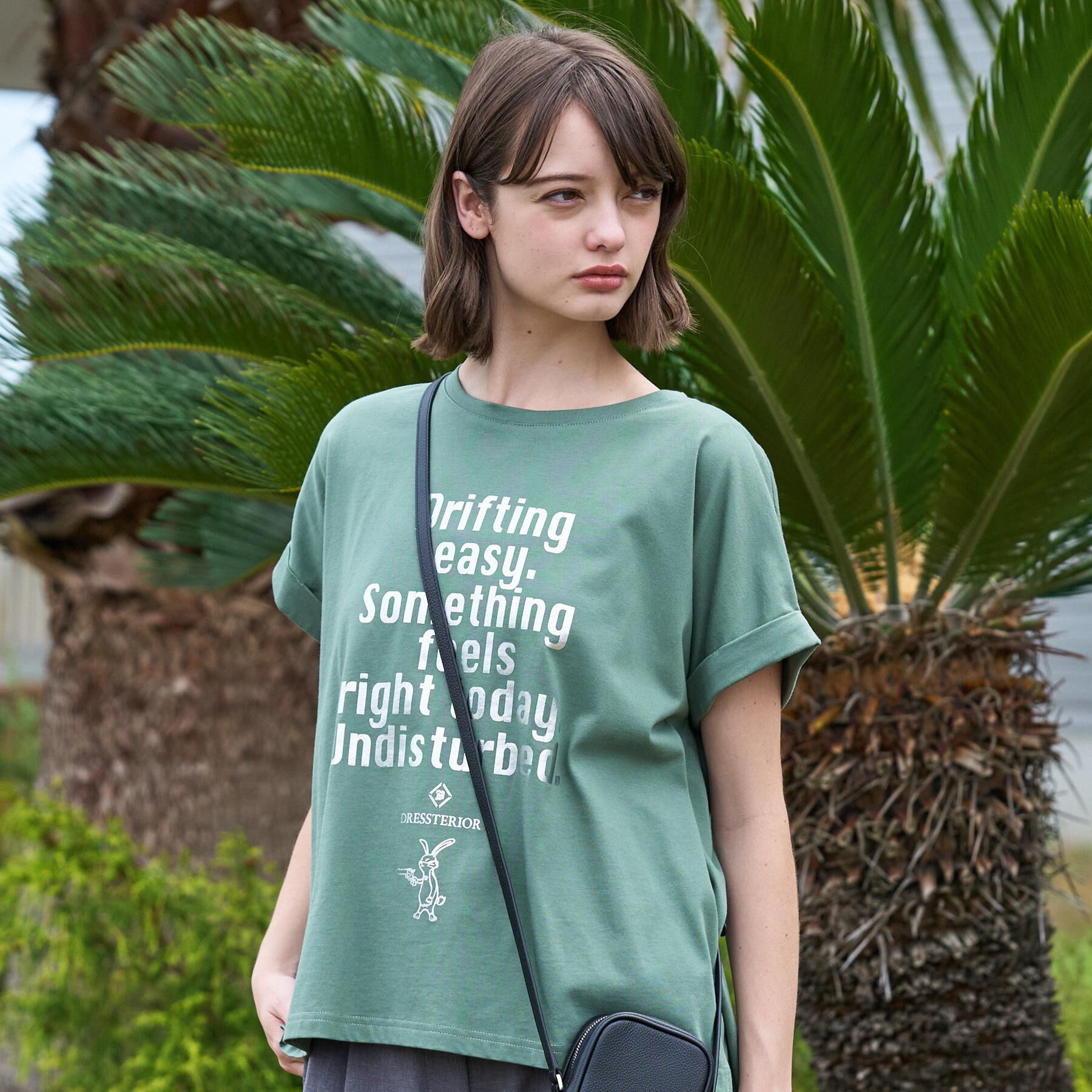 DRESSTERIOR「◆【箔ロゴ】箔プリントドルマンスリーブ Tシャツ」|Tシャツ・カットソー|
