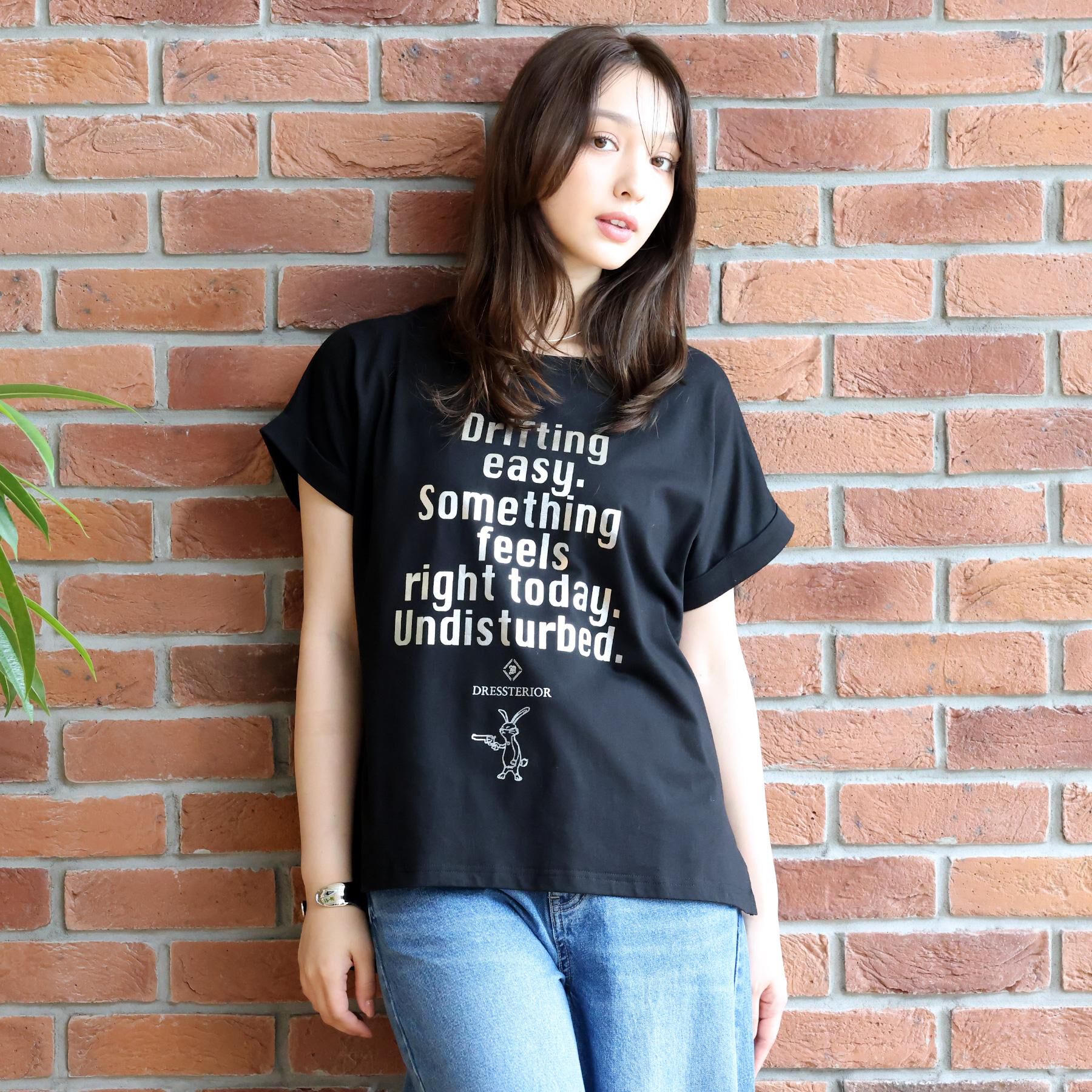 DRESSTERIOR「◆【箔ロゴ】箔プリントドルマンスリーブ Tシャツ」|Tシャツ・カットソー|