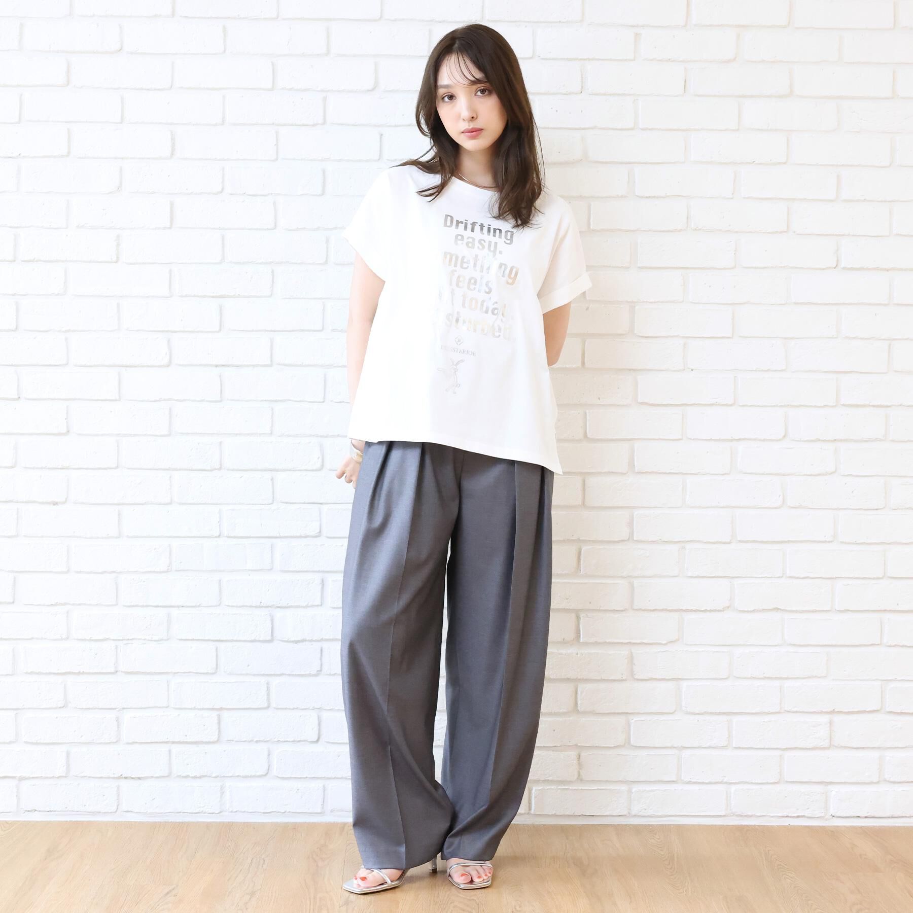 DRESSTERIOR「◆【箔ロゴ】箔プリントドルマンスリーブ Tシャツ」|Tシャツ・カットソー|