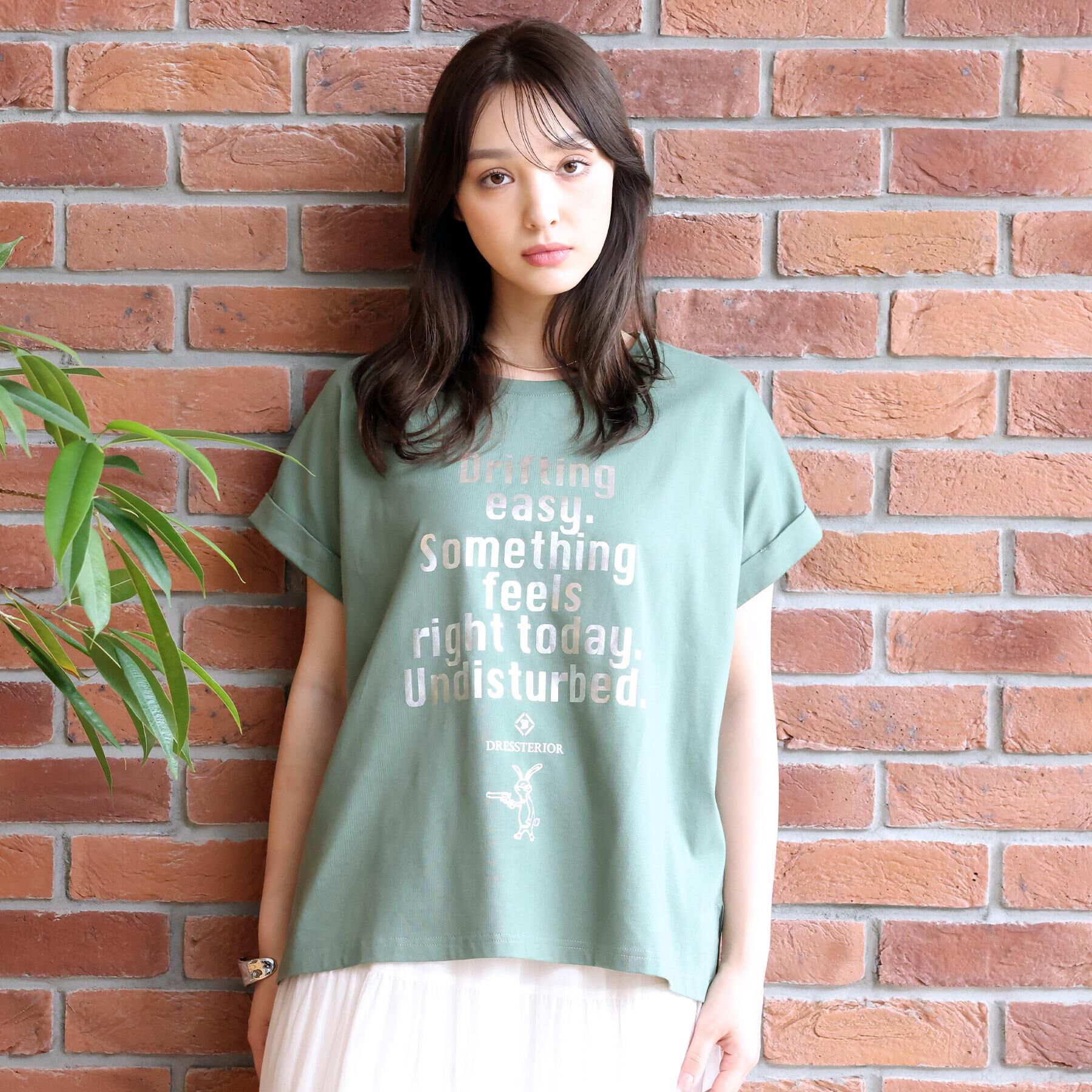 DRESSTERIOR「◆【箔ロゴ】箔プリントドルマンスリーブ Tシャツ」|Tシャツ・カットソー|
