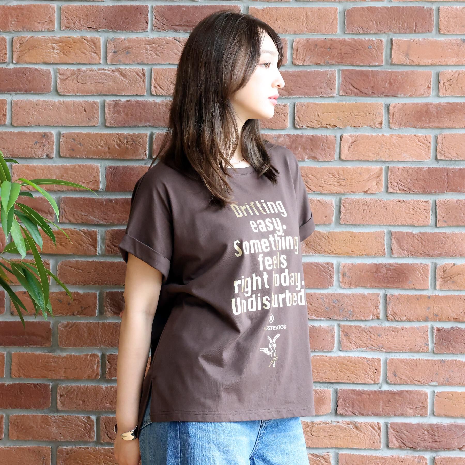 DRESSTERIOR「◆【箔ロゴ】箔プリントドルマンスリーブ Tシャツ」|Tシャツ・カットソー|