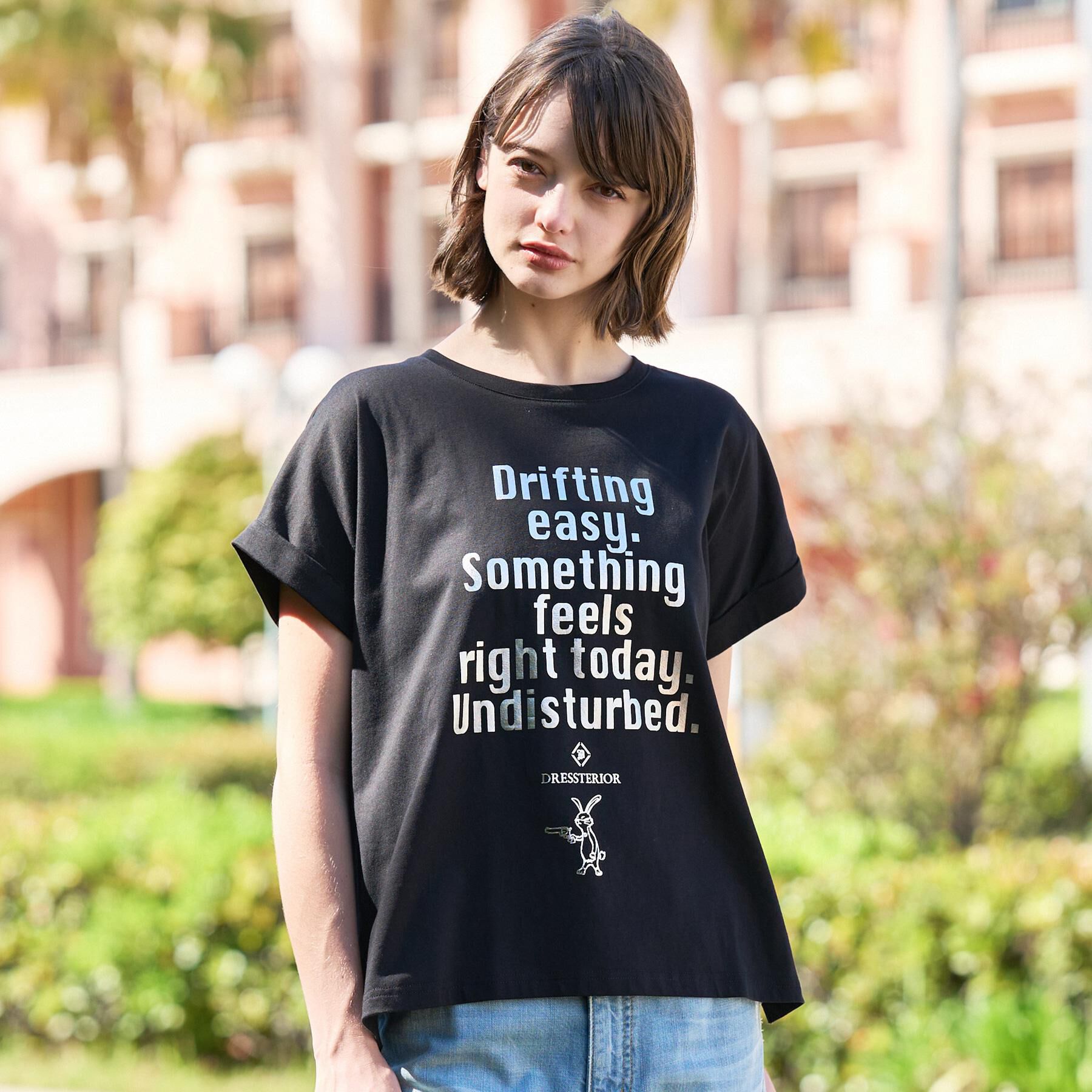 DRESSTERIOR「◆【箔ロゴ】箔プリントドルマンスリーブ Tシャツ」|Tシャツ・カットソー|