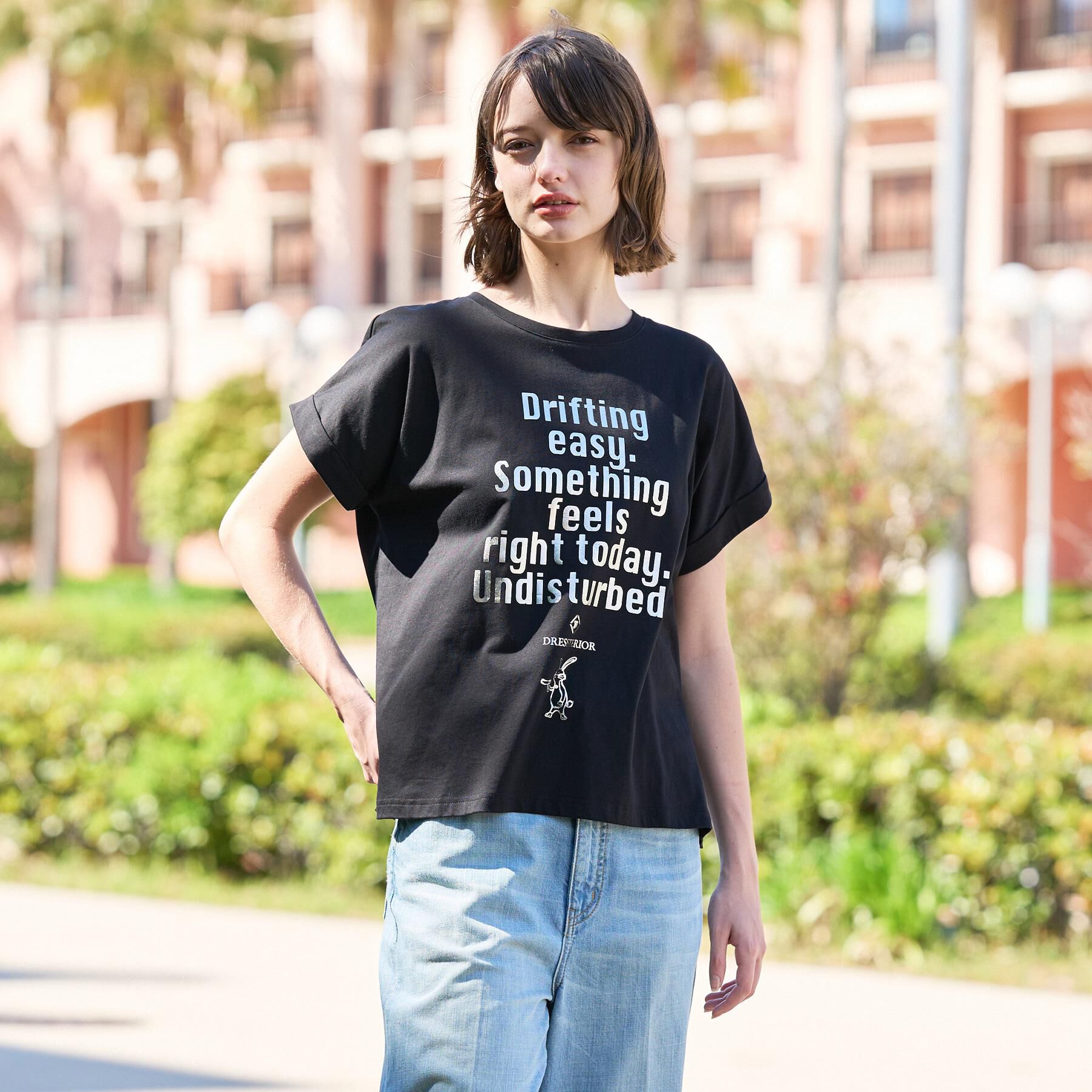 DRESSTERIOR「◆【箔ロゴ】箔プリントドルマンスリーブ Tシャツ」|Tシャツ・カットソー|