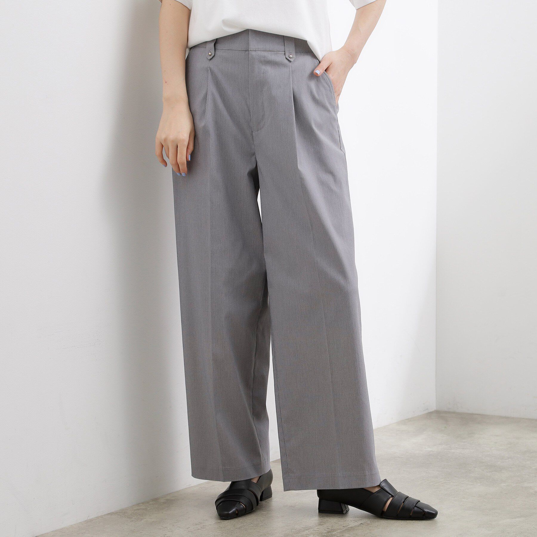 grove「【ひんやり/洗濯機OK】きれい見えと快適さを両立する　春夏対応ワイドパンツ」|その他|