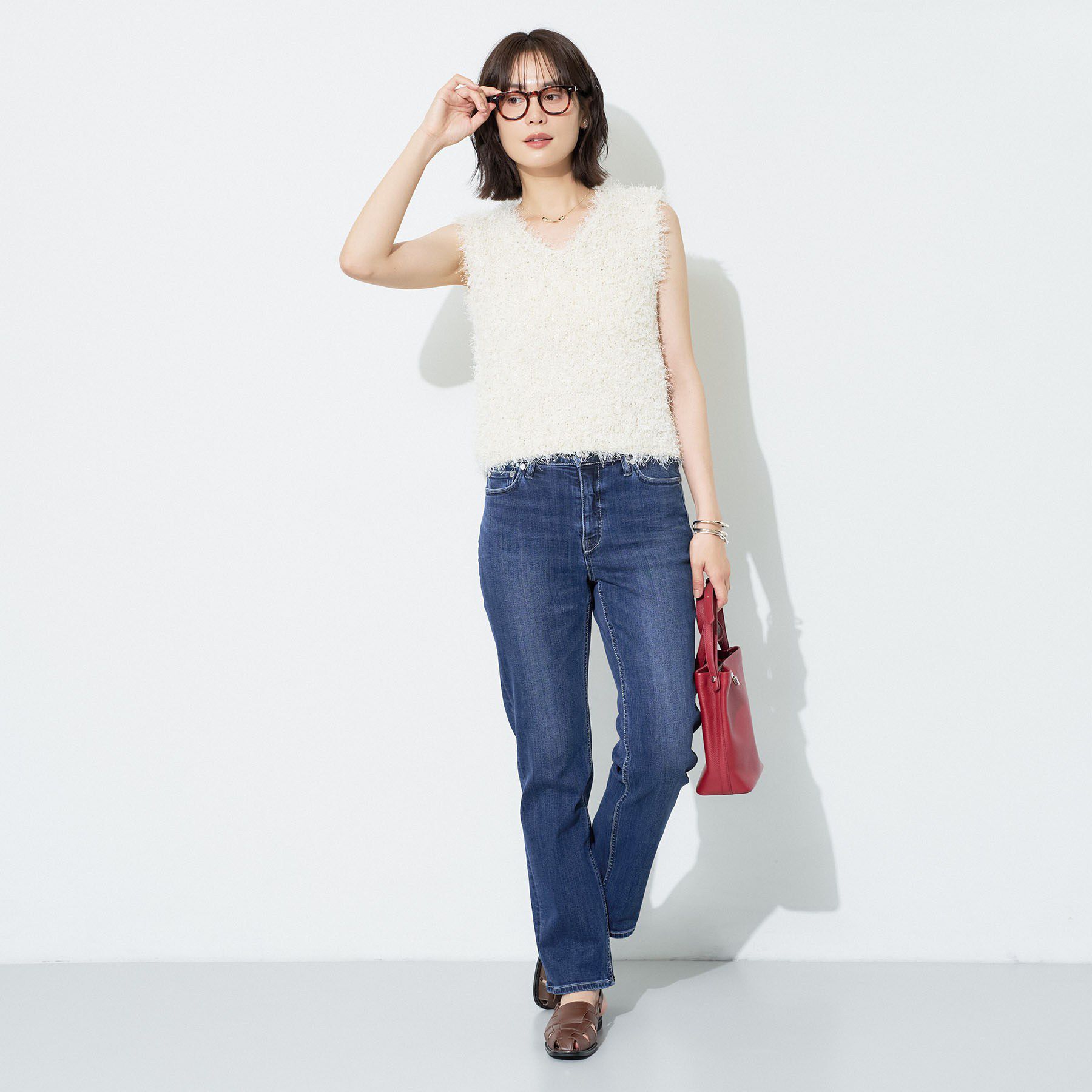 INDIVI「【褒められデニム】スリムストレート デニムパンツ」|デニム|