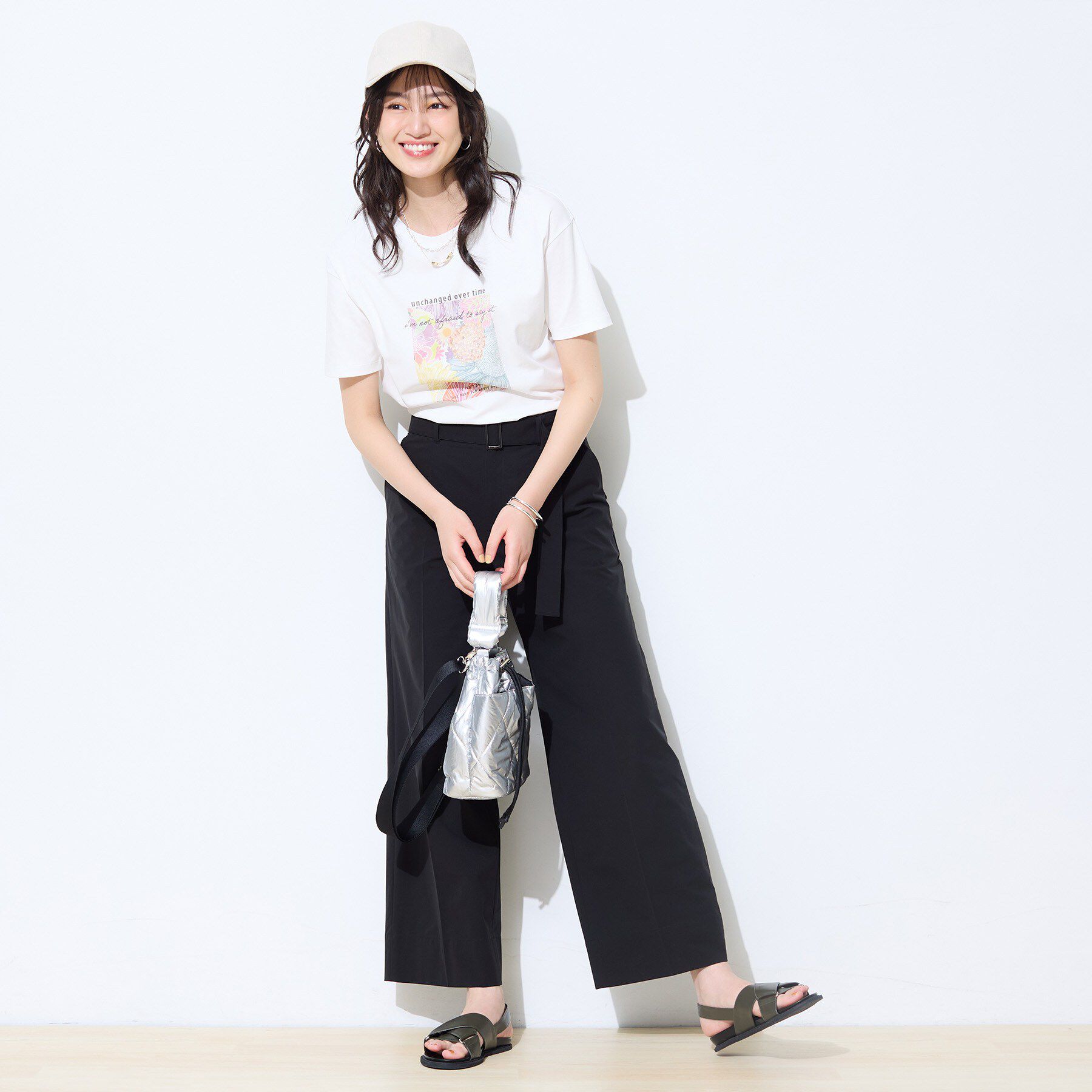 INDIVI「【UVケア／選べるグラフィック】スムースジャージTシャツ」|Tシャツ・カットソー|