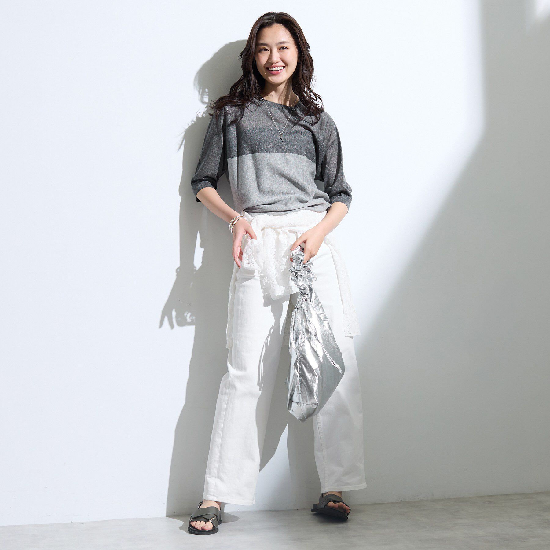 INDIVI「【体型カバー／洗える】シアードルマンニット」|ニット・セーター|