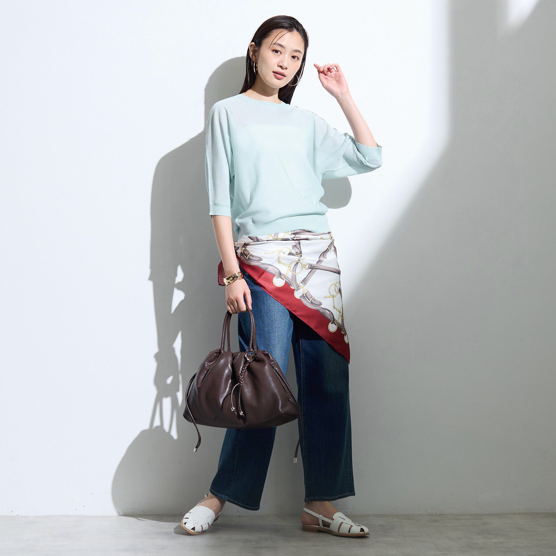 INDIVI「【体型カバー／洗える】シアードルマンニット」|ニット・セーター|