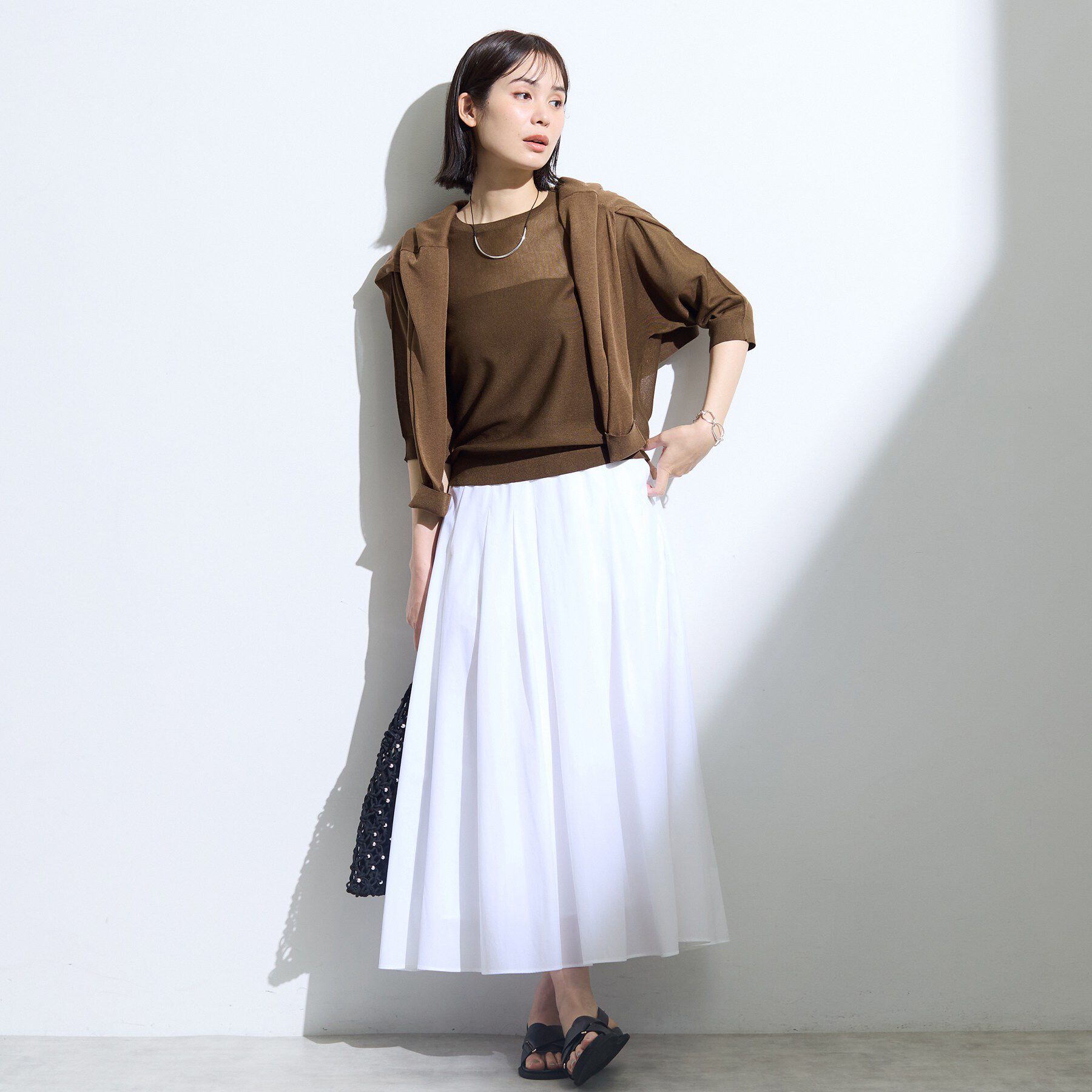 INDIVI「【体型カバー／洗える】シアードルマンニット」|ニット・セーター|