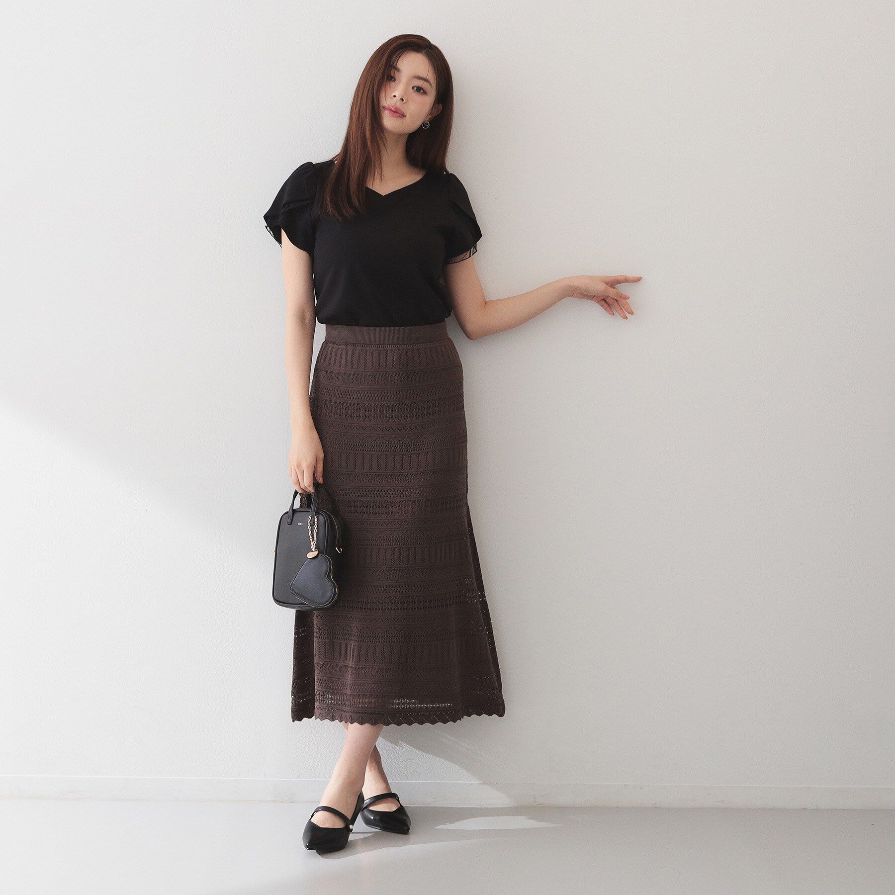 index「【接触冷感／UVケア】ハートネックレースレイヤードトップス《洗濯機OK／6col》」|Tシャツ・カットソー|