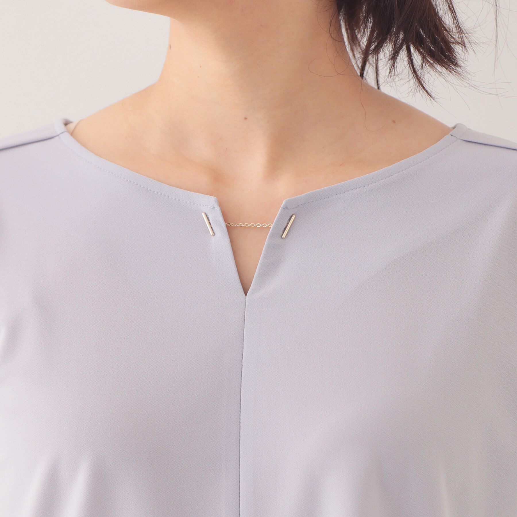 index「【接触冷感】ひんやりキーネックフレンチトップス《洗濯機OK》」|Tシャツ・カットソー|