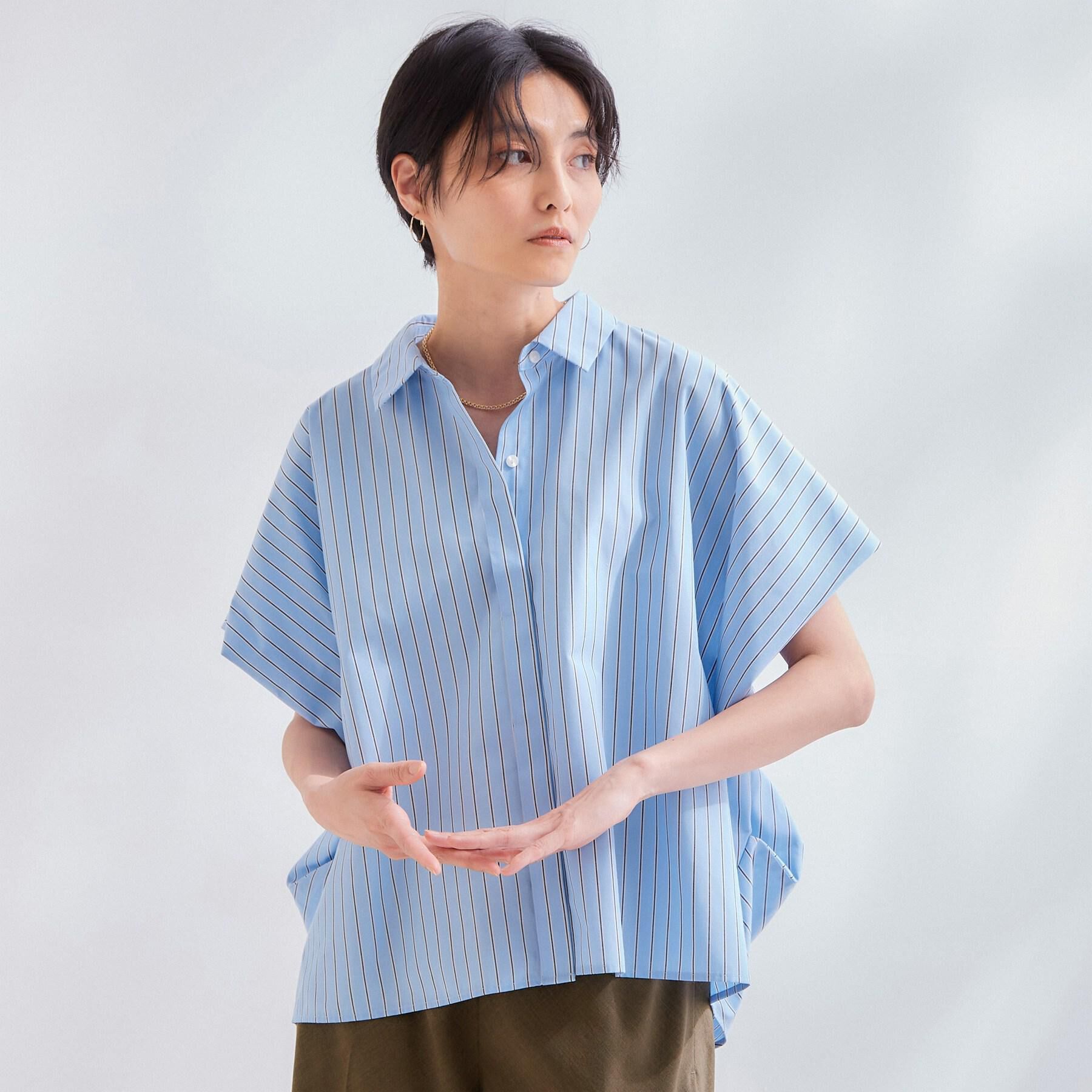 OPAQUE.CLIP「タックニュアンスフォルムシャツ【洗濯機OK】」|シャツ・ブラウス|