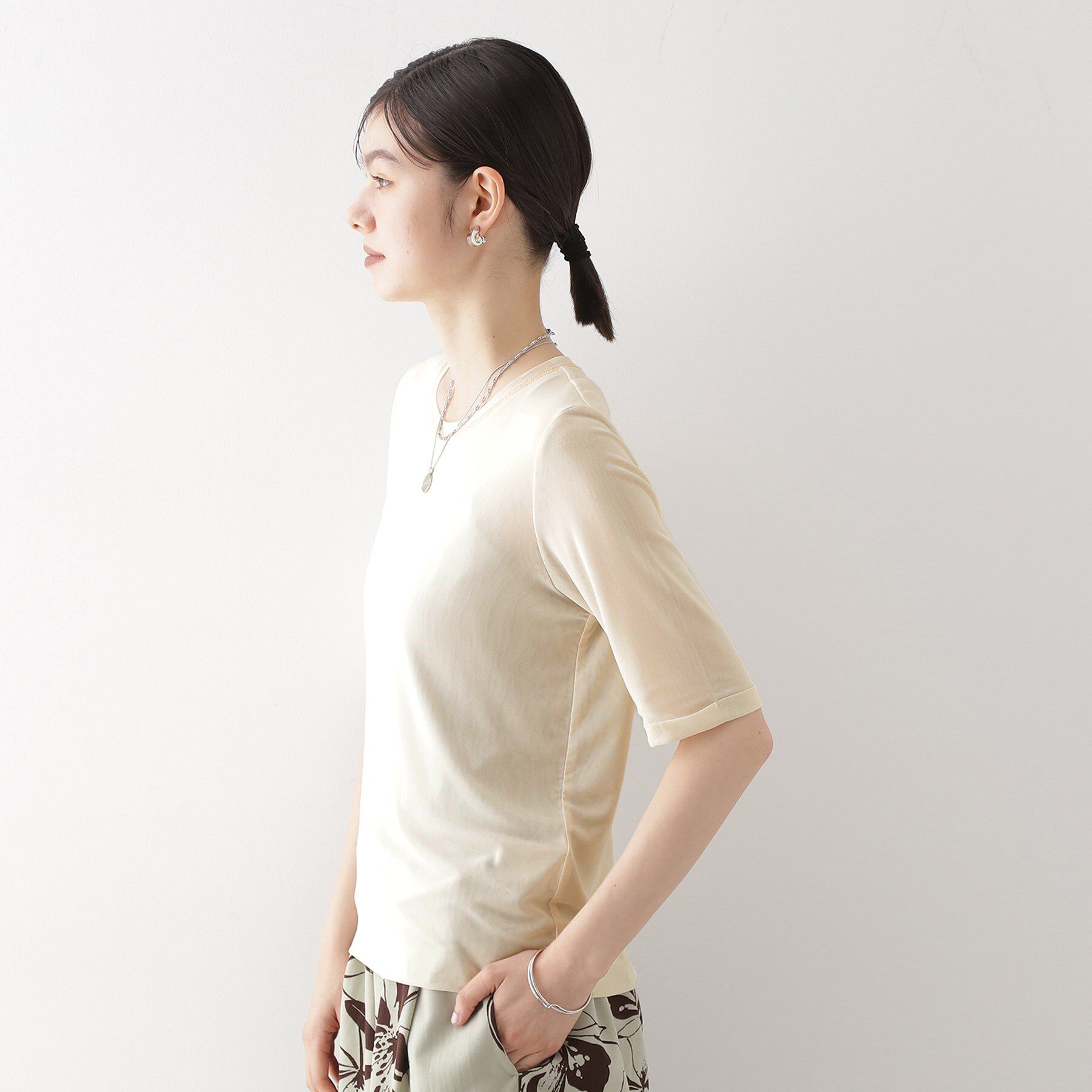 THE SHOP TK「シアーチュールプルオーバー【洗濯機OK】」|Tシャツ・カットソー|