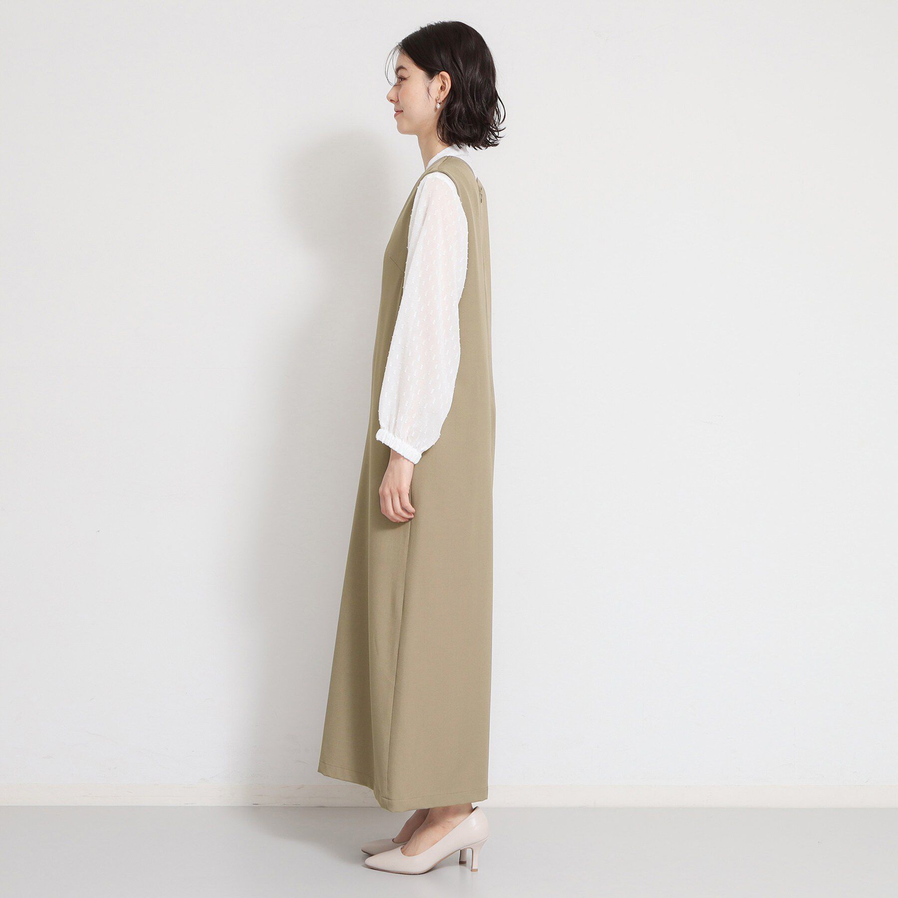 THE SHOP TK「【きれいめにもカジュアルにも】Vネックオールインワン」|オールインワン|