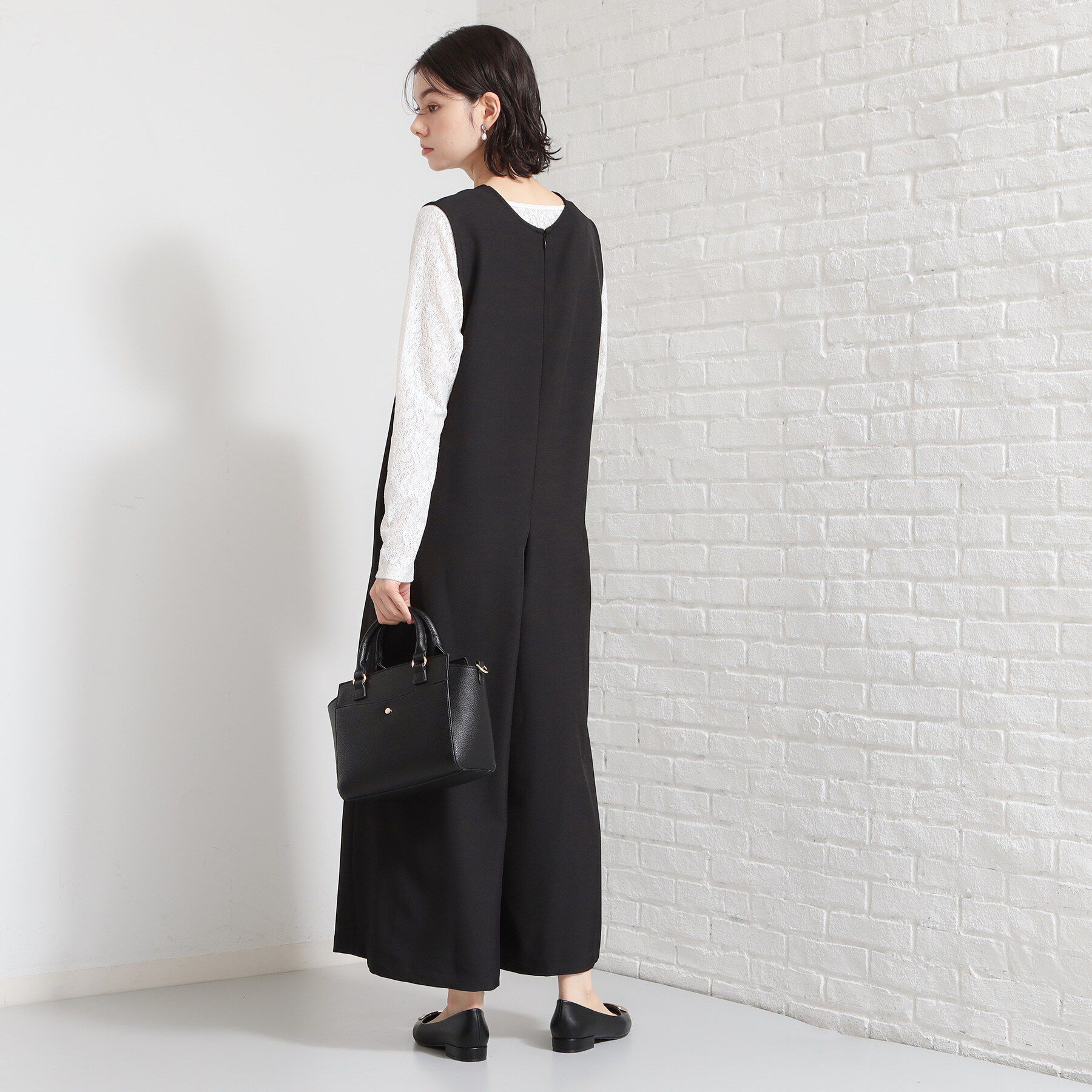 THE SHOP TK「【きれいめにもカジュアルにも】Vネックオールインワン」|オールインワン|