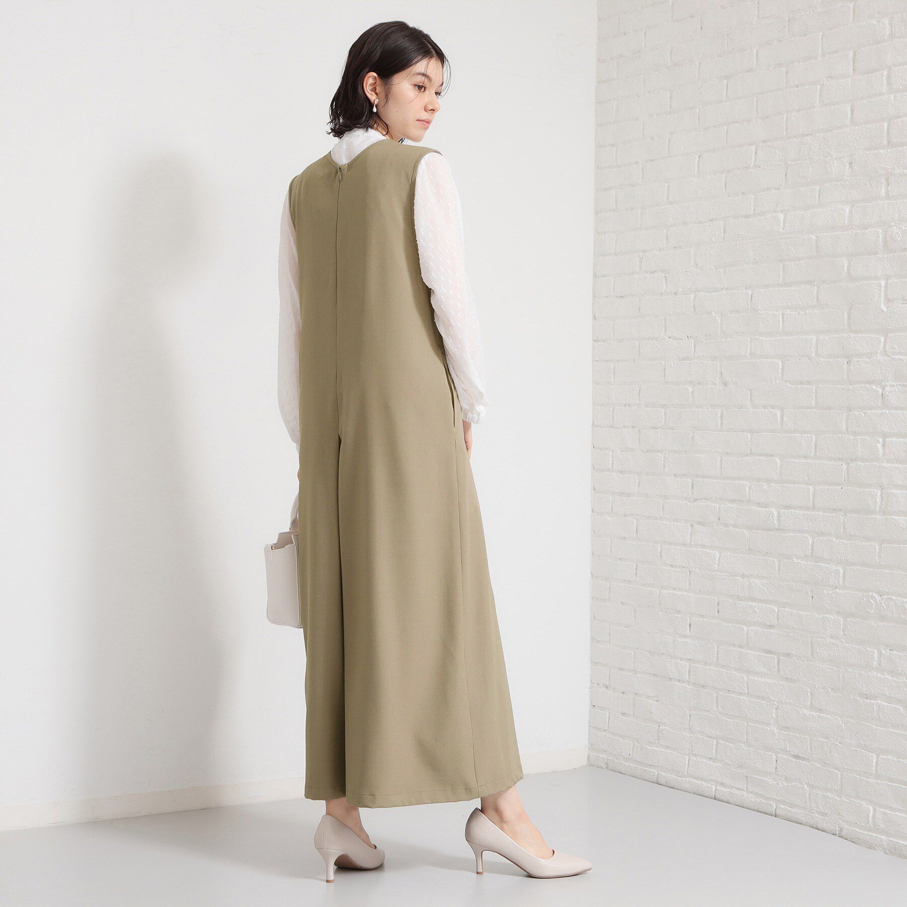 THE SHOP TK「【きれいめにもカジュアルにも】Vネックオールインワン」|オールインワン|
