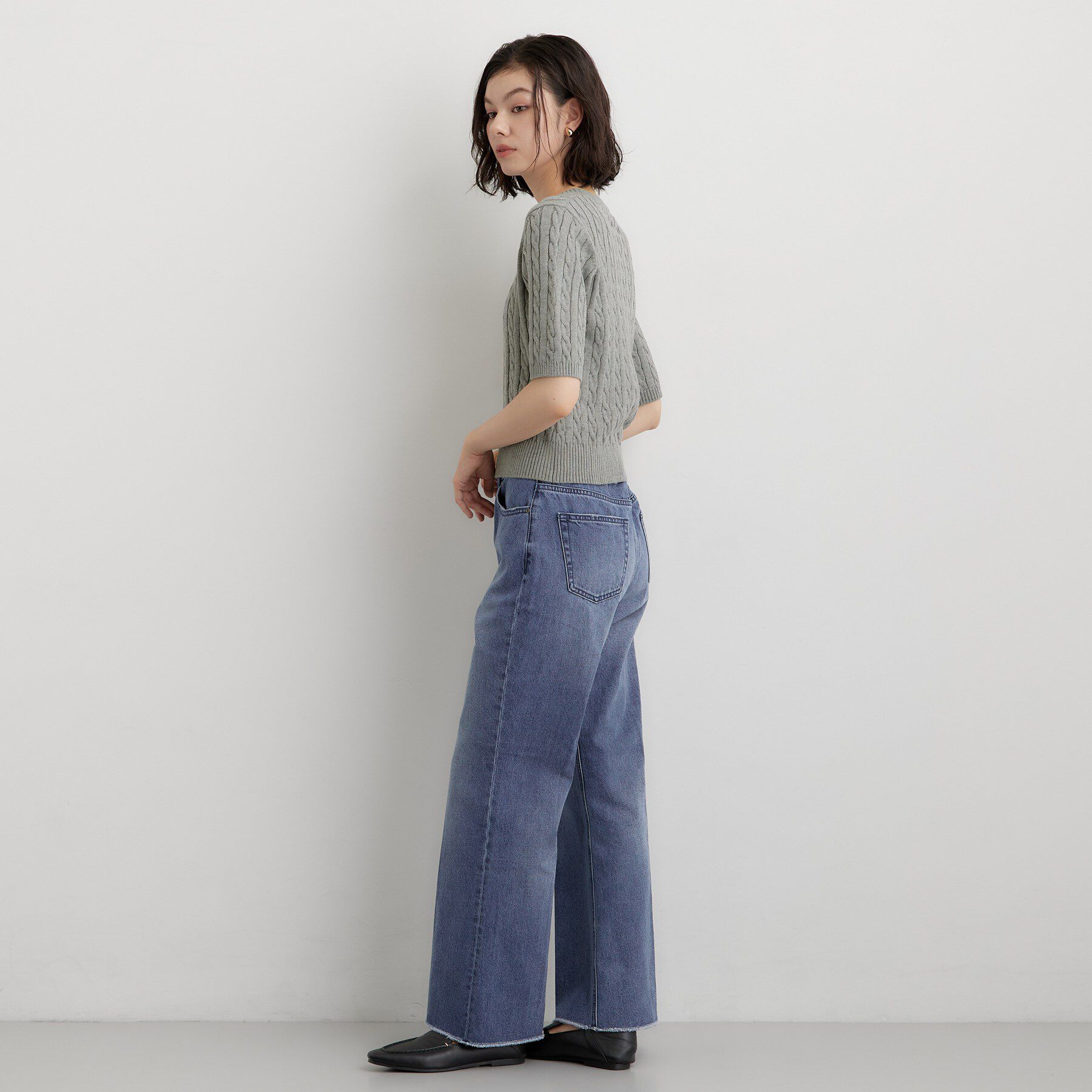 THE SHOP TK「美脚シルエット AIBOデニムフレア」|デニム|