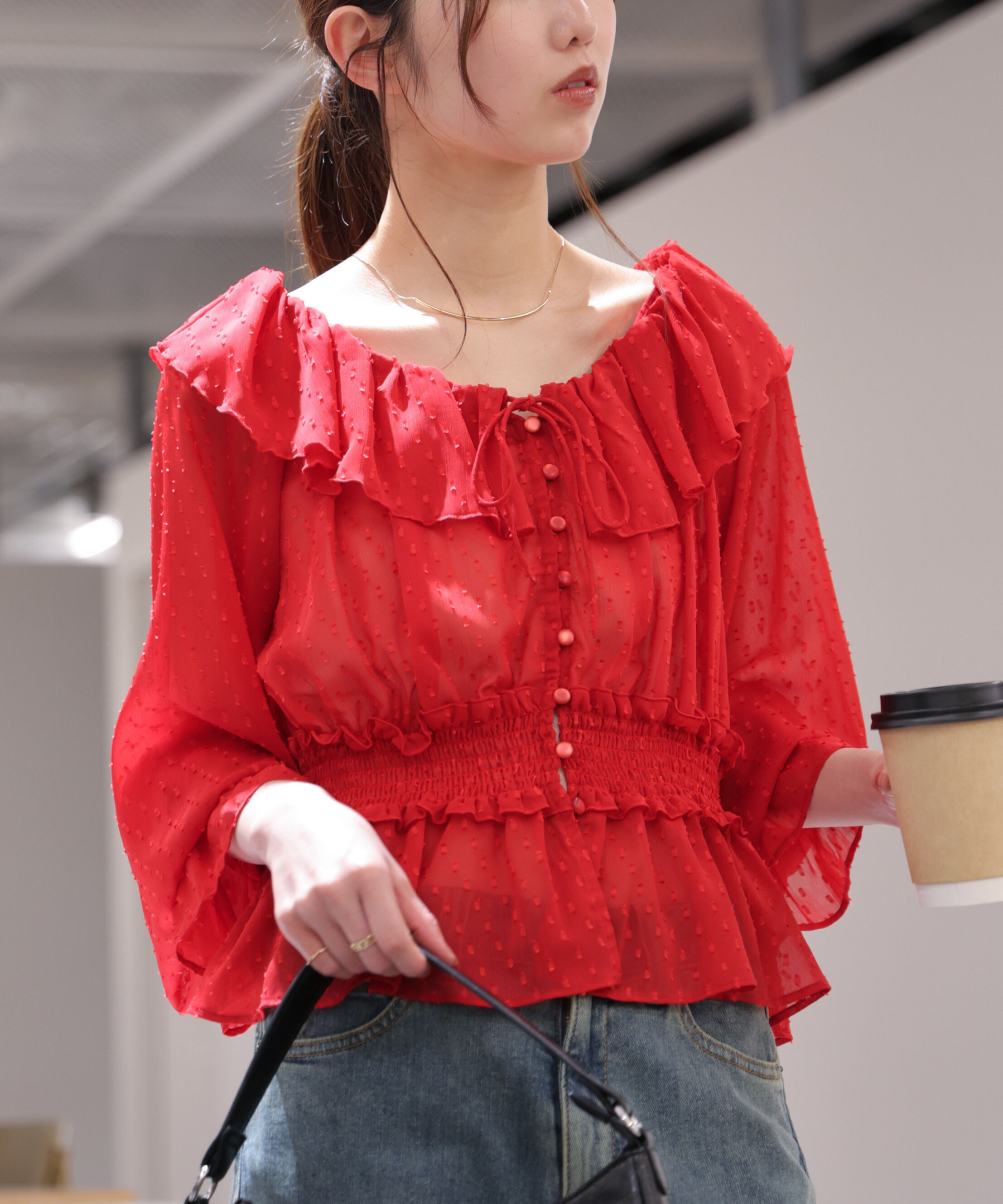  「2wayオフショルフリルブラウス」|シャツ・ブラウス|
