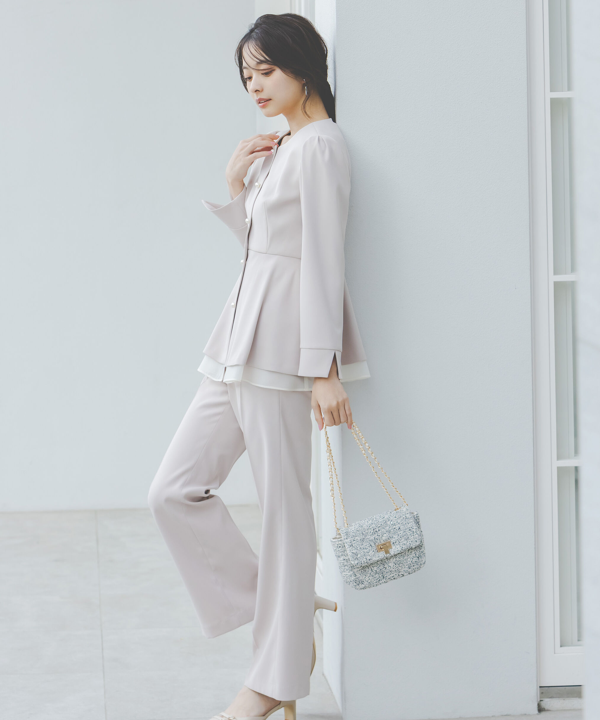 PROPORTION BODY DRESSING「＜セットアップ対応＞ペプラムジャケット」|ブルゾン・スタジャン|