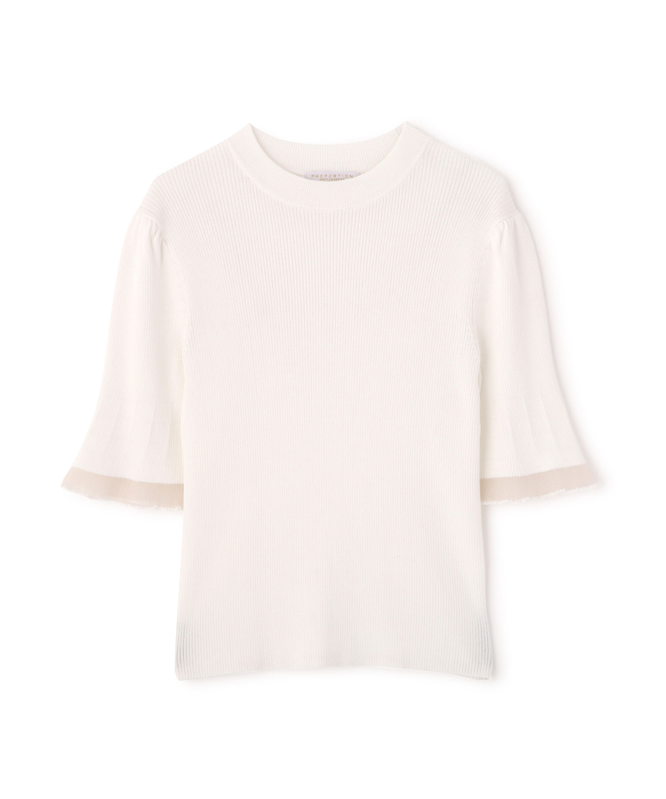 PROPORTION BODY DRESSING「部分シアー半袖ニット 26SS」|ニット・セーター|