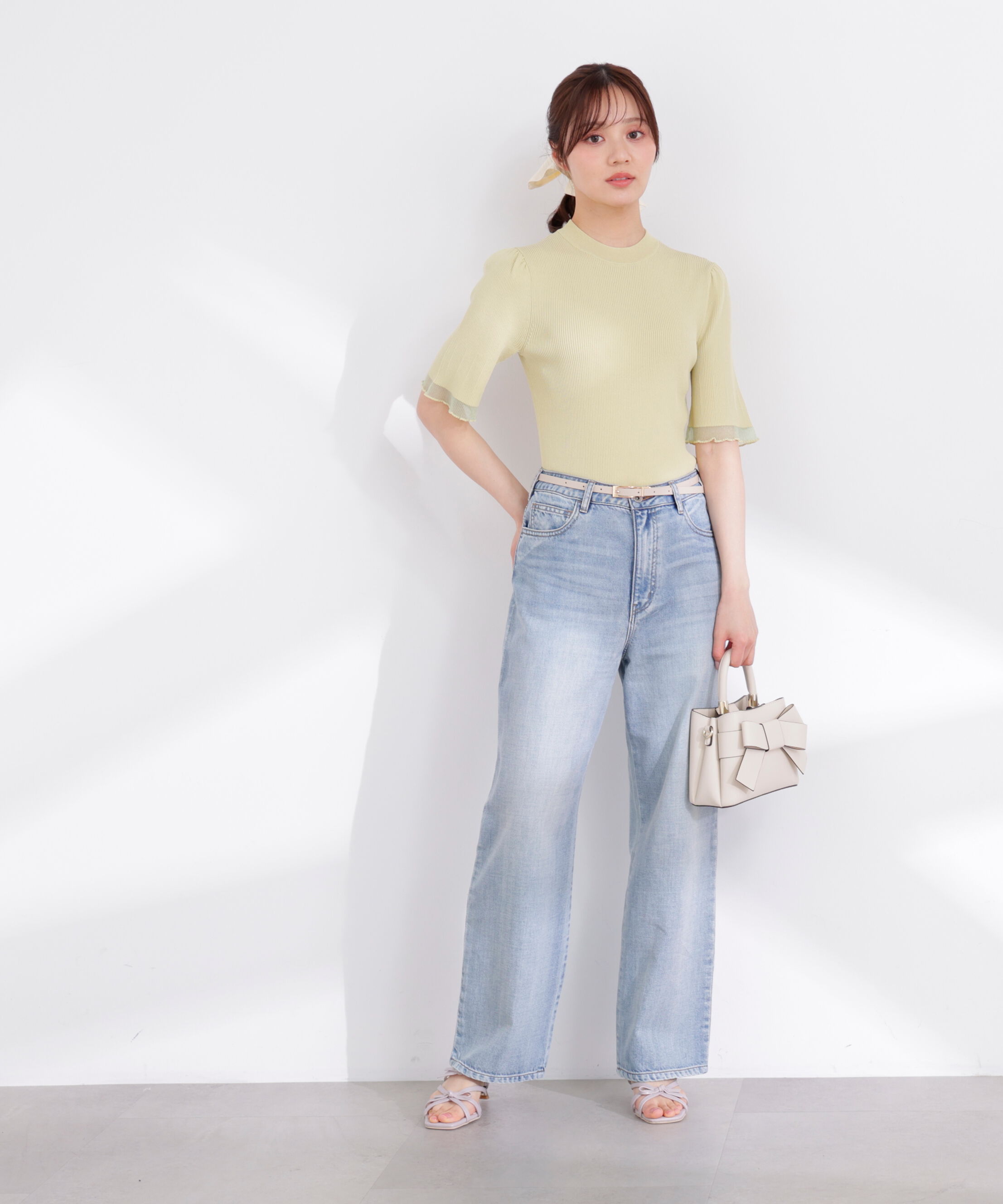 PROPORTION BODY DRESSING「部分シアー半袖ニット 26SS」|ニット・セーター|