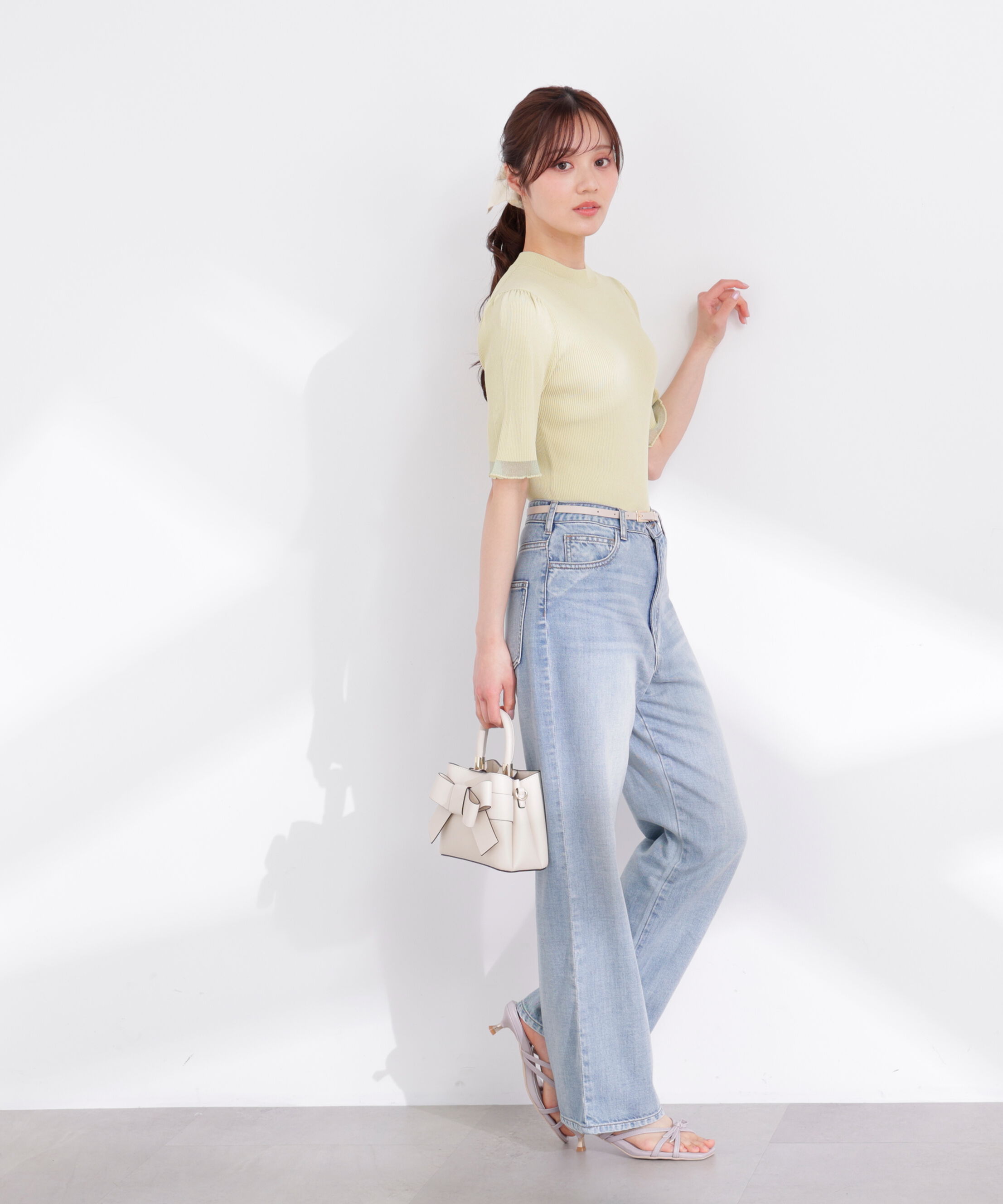 PROPORTION BODY DRESSING「部分シアー半袖ニット 26SS」|ニット・セーター|