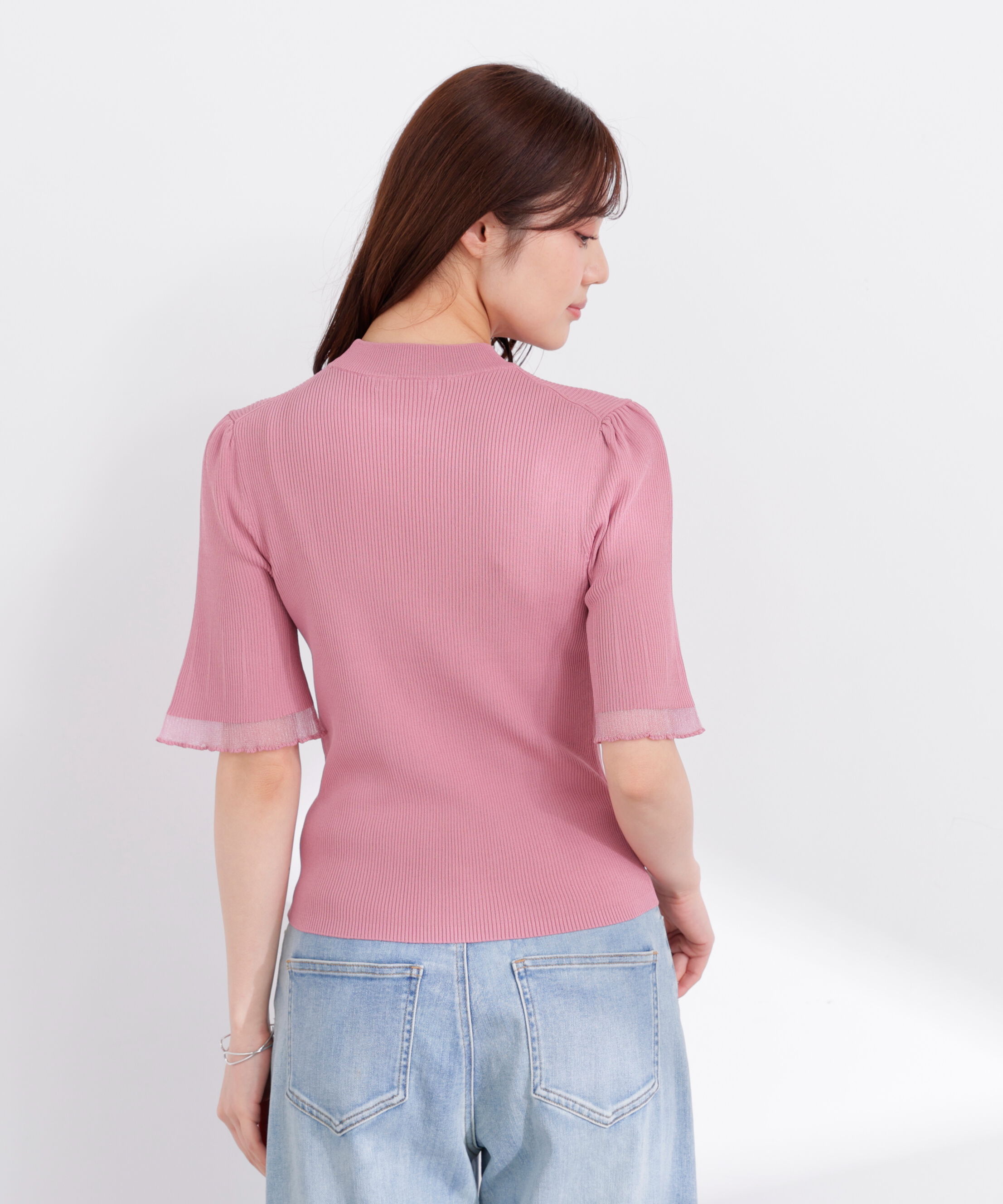 PROPORTION BODY DRESSING「部分シアー半袖ニット 26SS」|ニット・セーター|