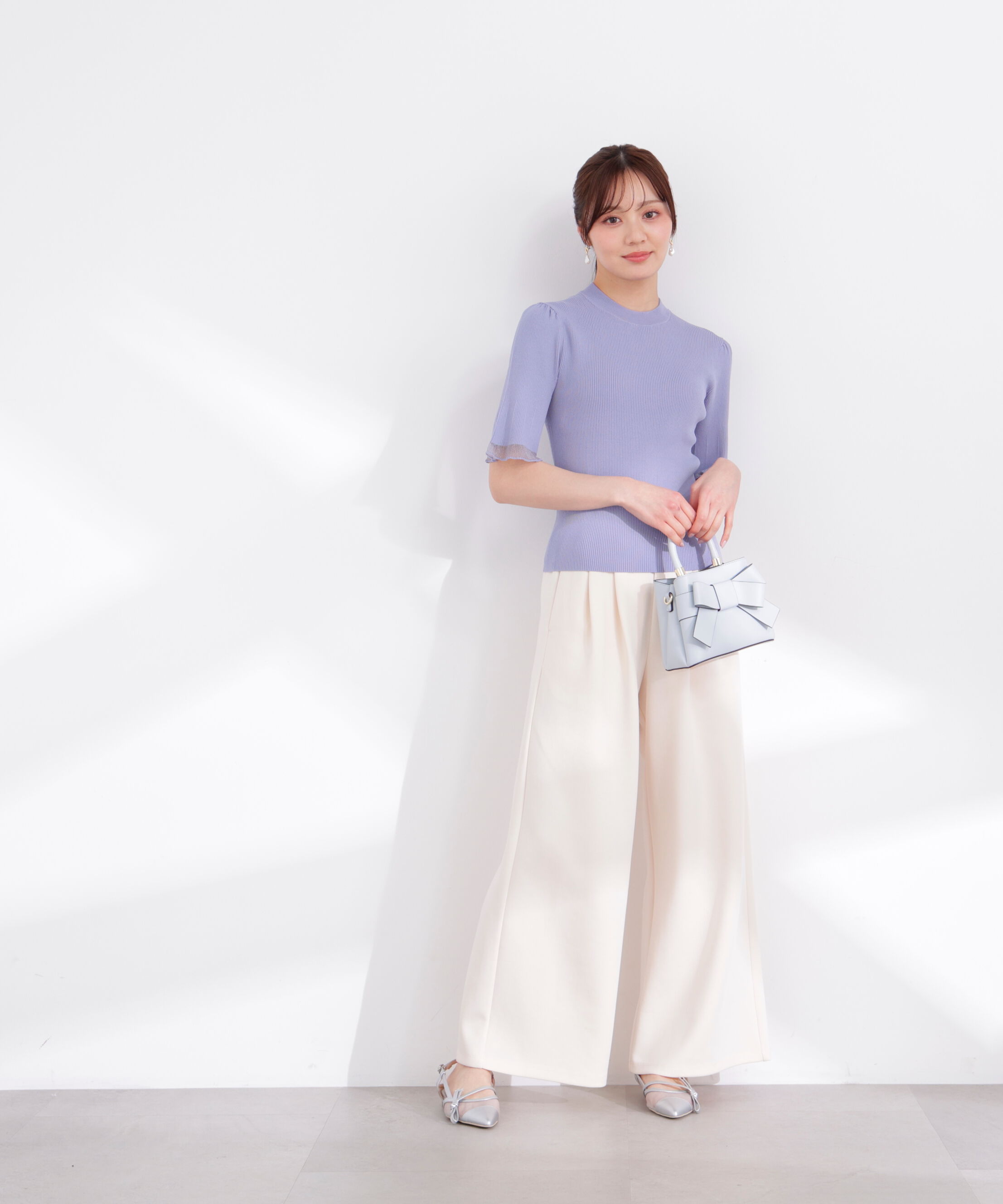 PROPORTION BODY DRESSING「部分シアー半袖ニット 26SS」|ニット・セーター|